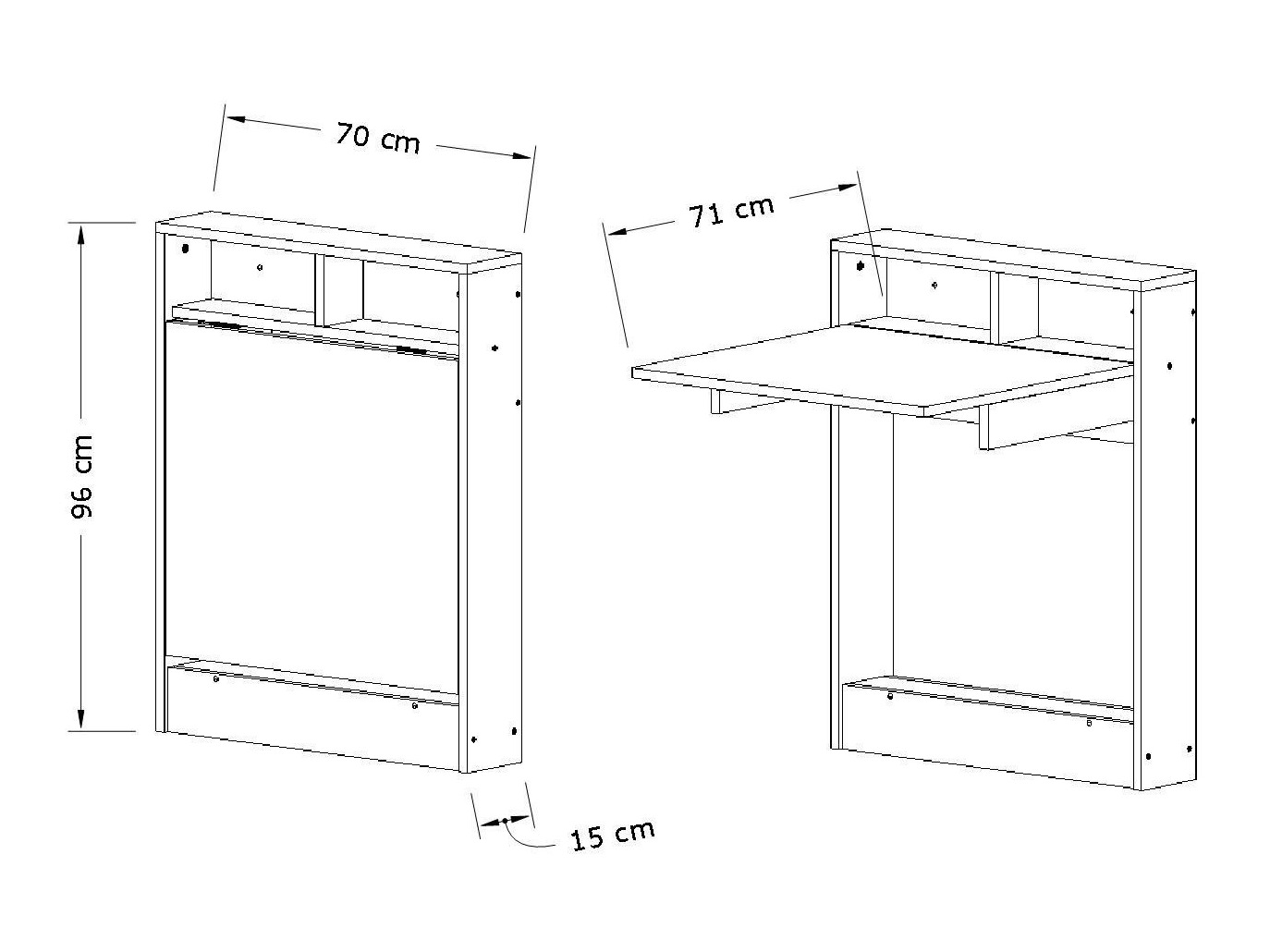Salokāms galds Kailua 187 (Balts + Gaiši brūns)