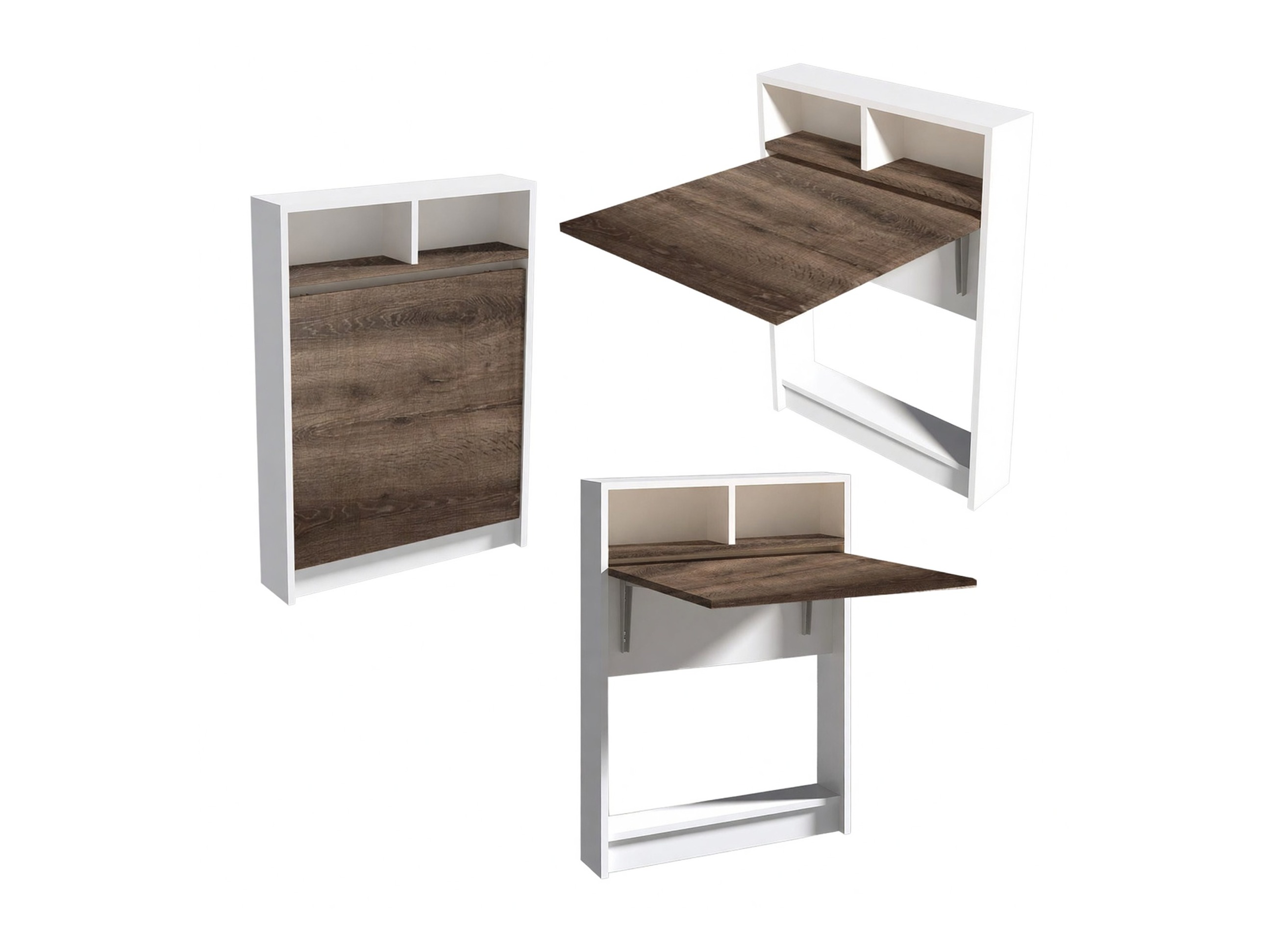 Salokāms galds Kailua 187 (Balts + Gaiši brūns)