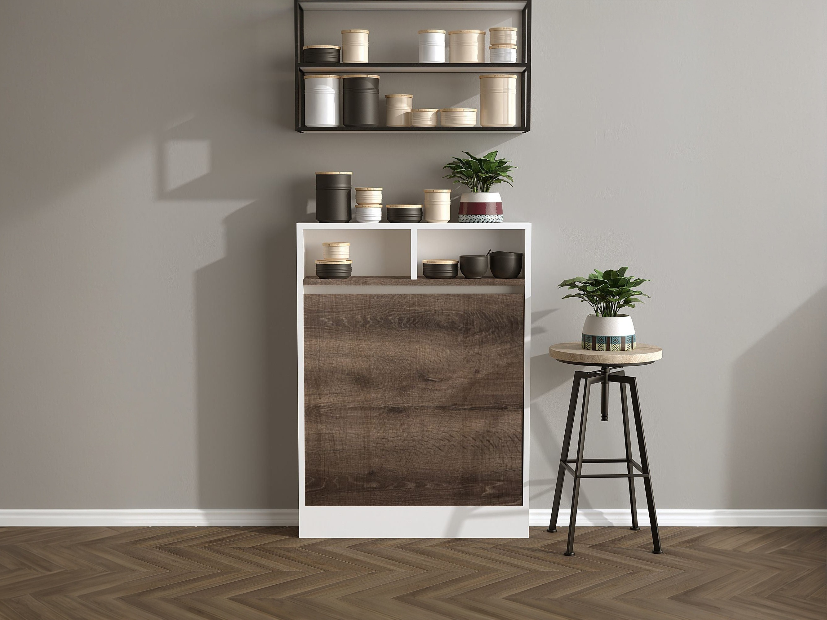 Salokāms galds Kailua 187 (Balts + Gaiši brūns)