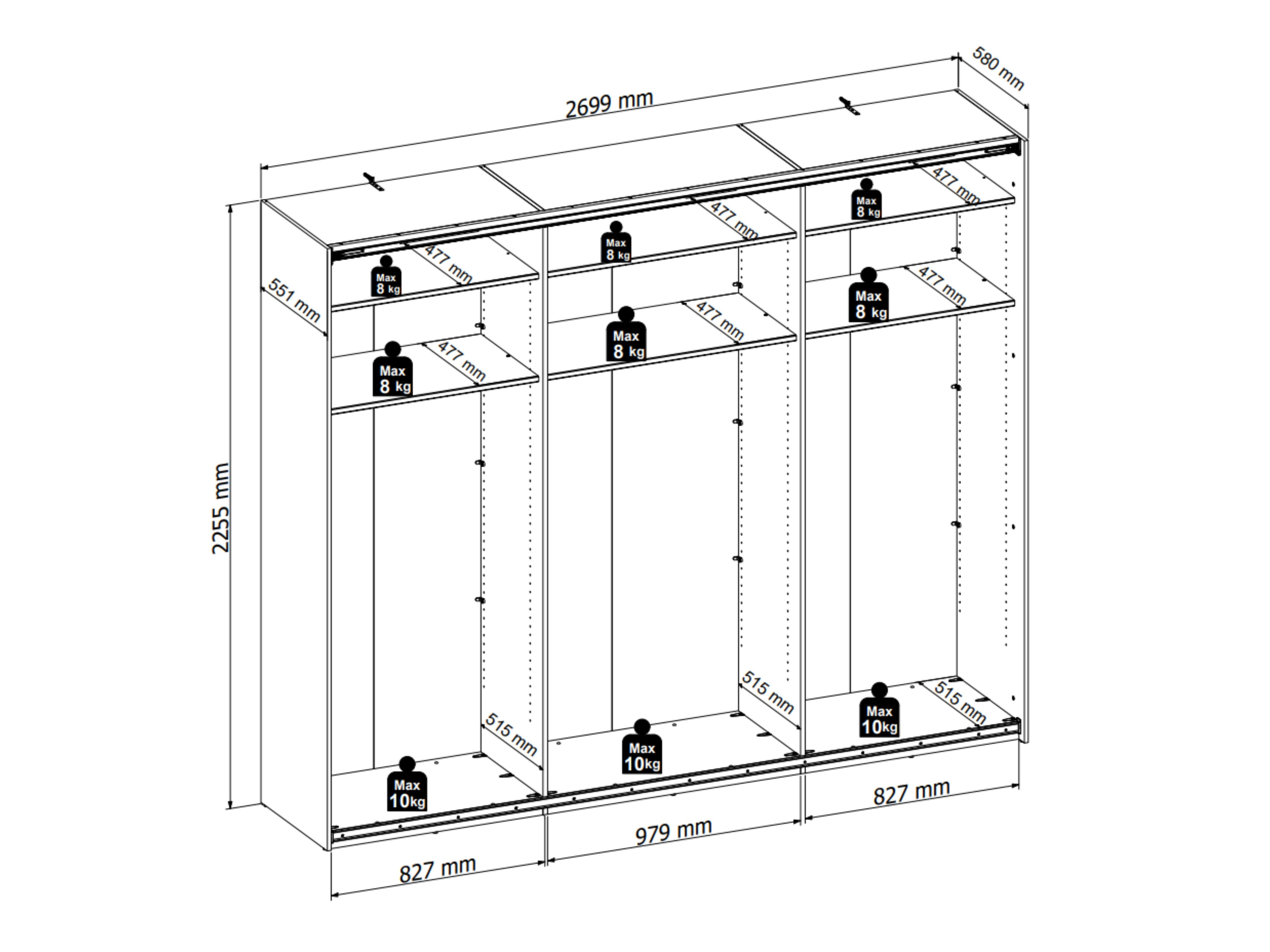 Skapis Livcali 103 (Artisan ozols + Kašmirs)