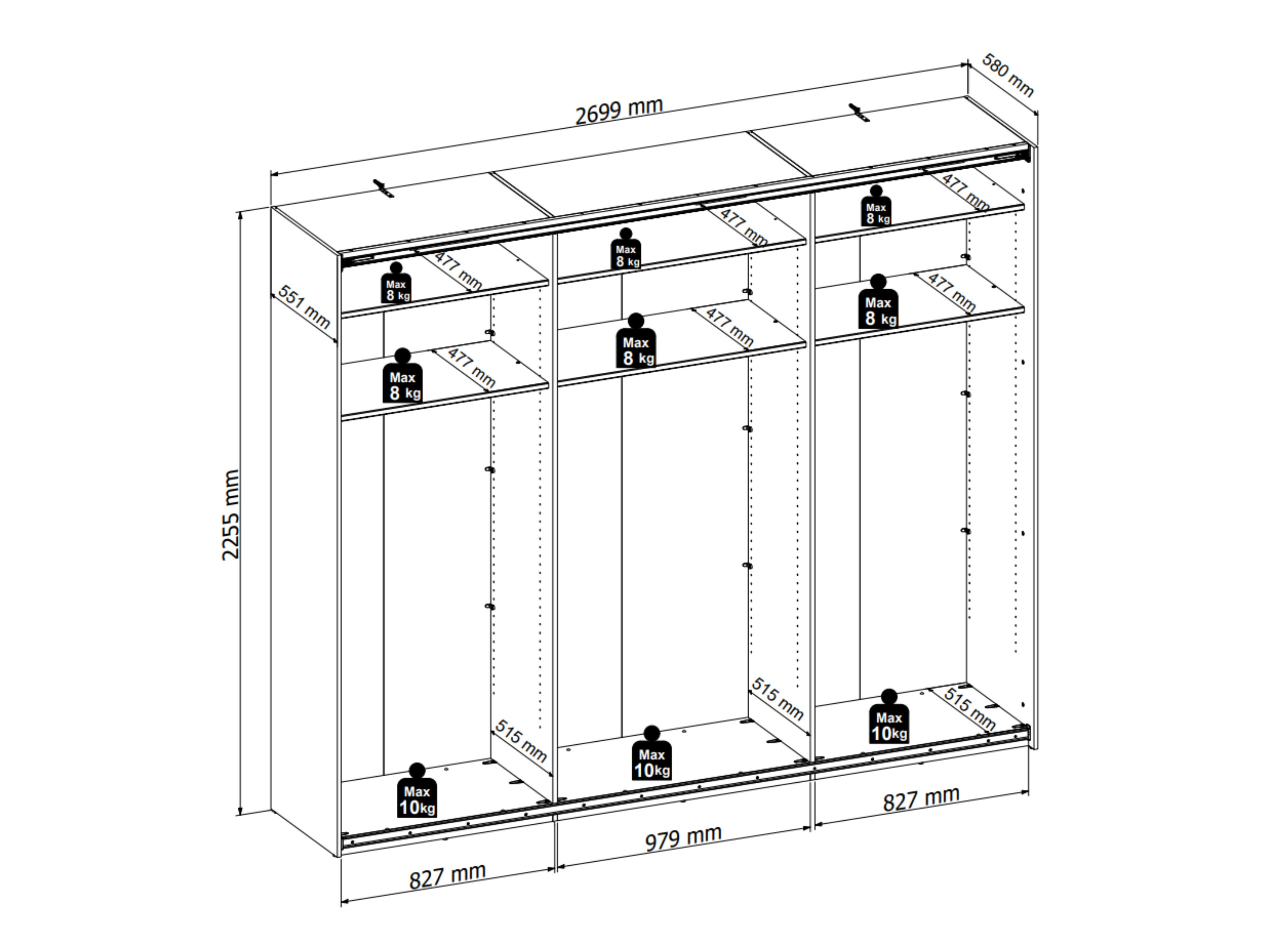 Skapis Livcali 103 (Artisan ozols + Kašmirs)