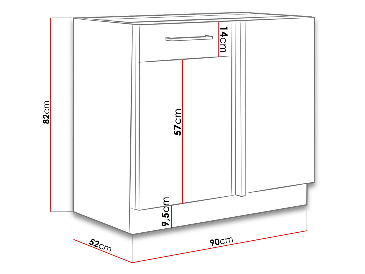 Moduļu skapis ar durvīm Wood White 103