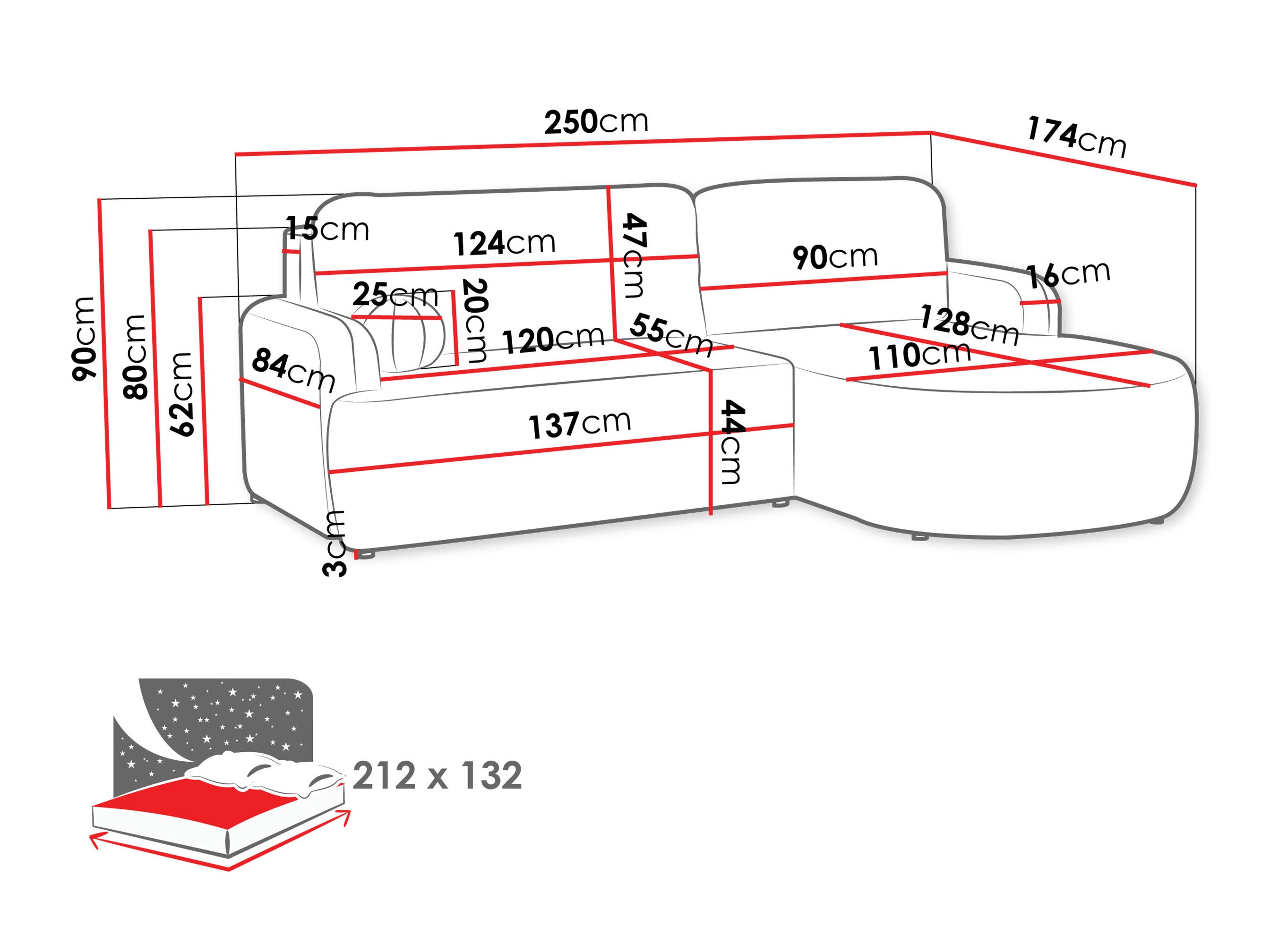Stūra dīvāns Comfivo Popis (Lumo 65)