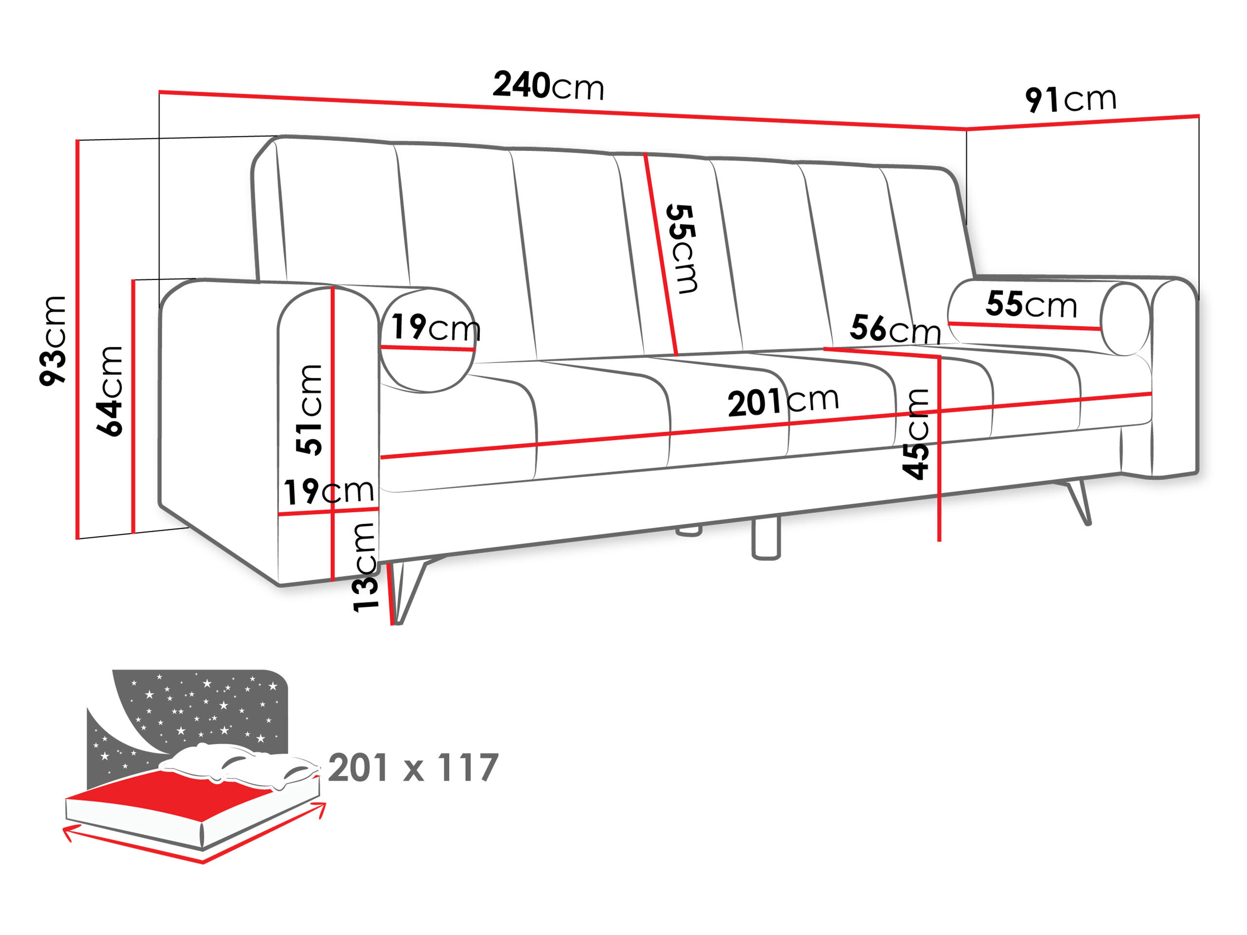 Dīvāns gulta Comfivo Luda (Sandu 224.02)
