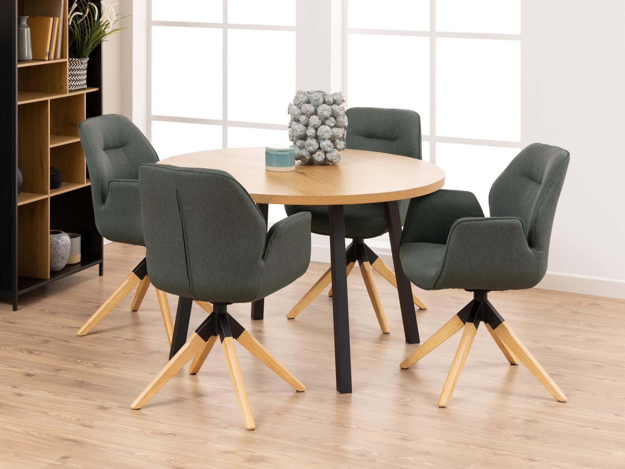 Krēsls Norsica 391 (Tumši pelēks + Gaišs koks)