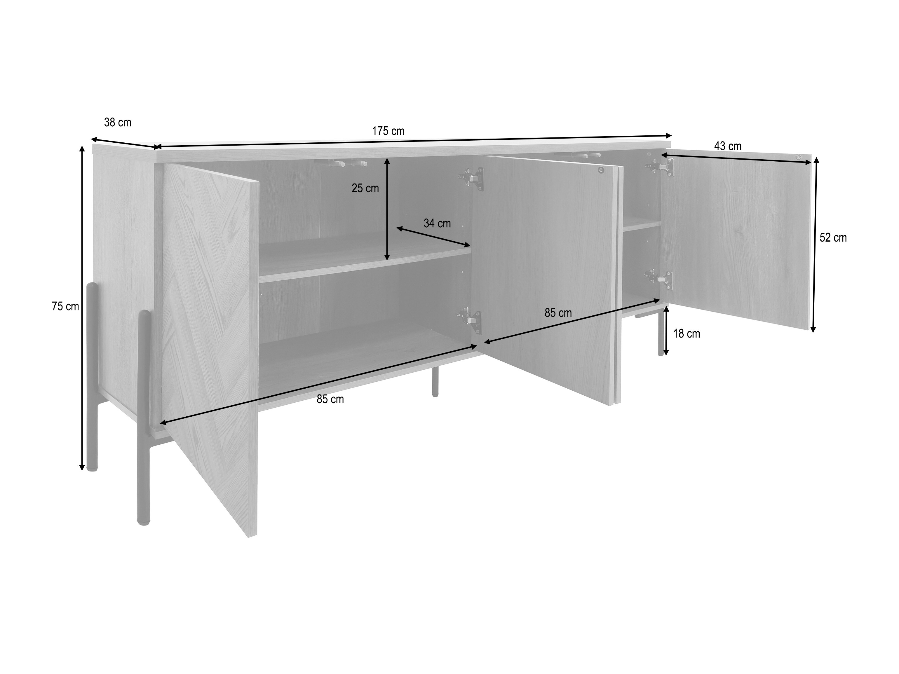 Skapis Denton 1523 (Ozols)