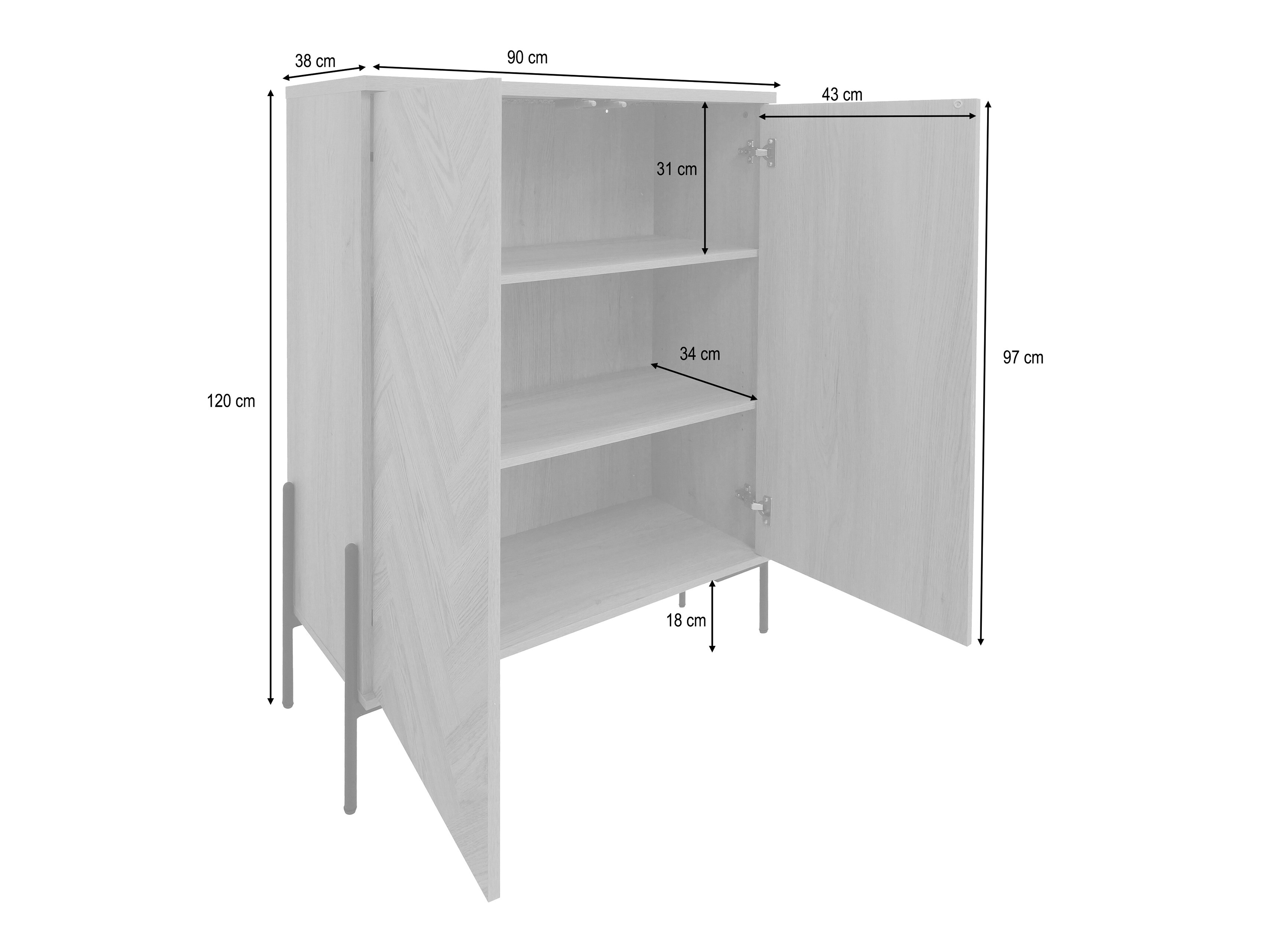 Skapis Denton 1524 (Ozols)