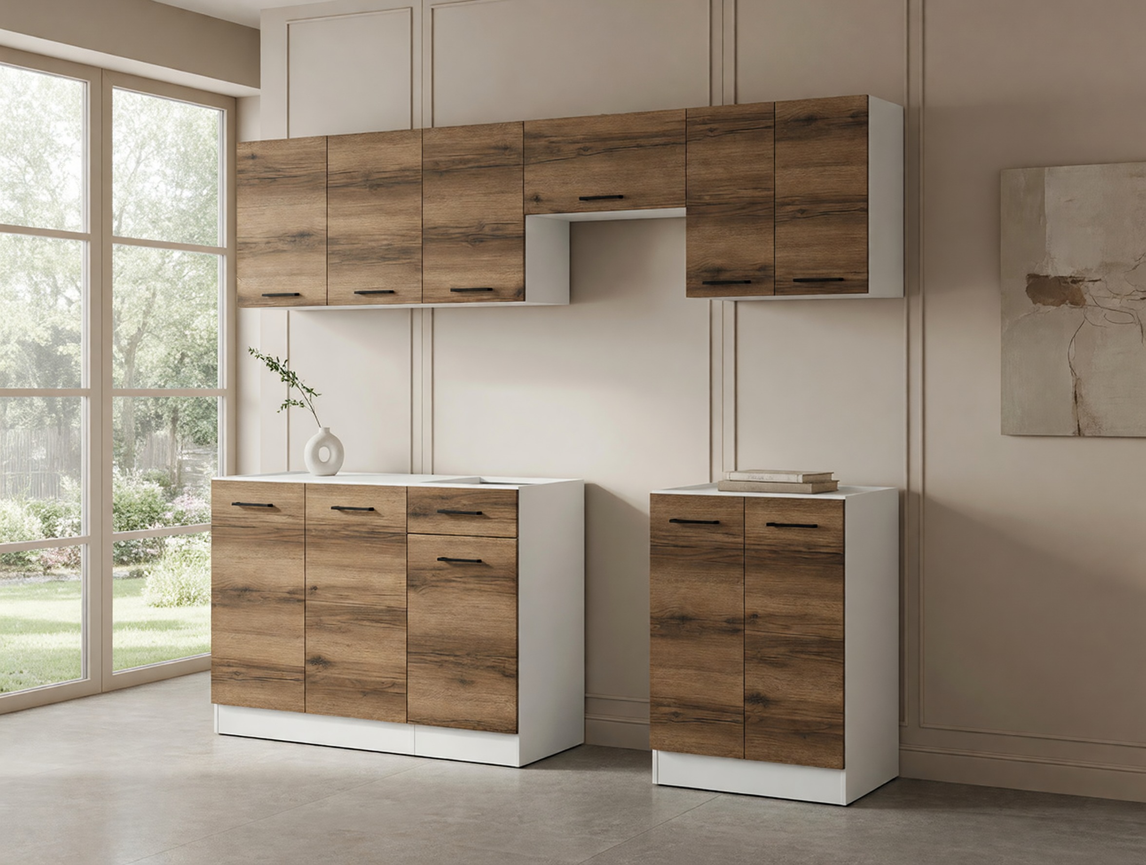 Virtuves komplekts Boston 498 (Tumšs delano ozols)