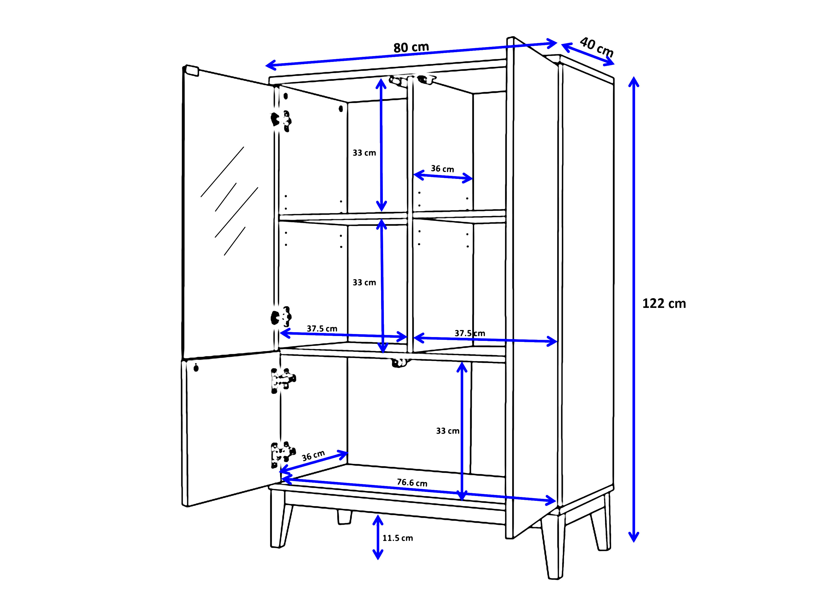 Skapis Felmelo 102 (Balts + Votan ozols)