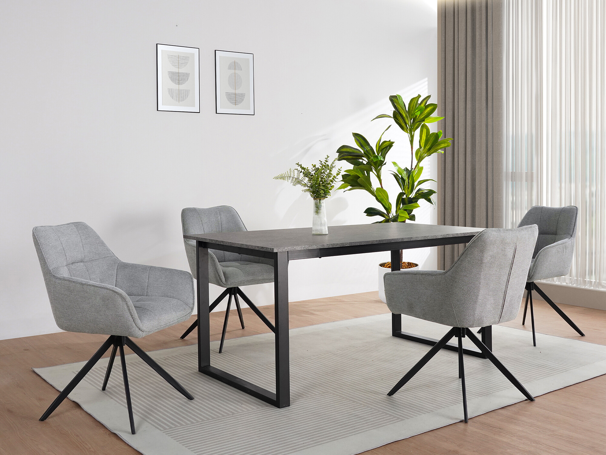 Galds Denton 1538 (Melns + Betons)