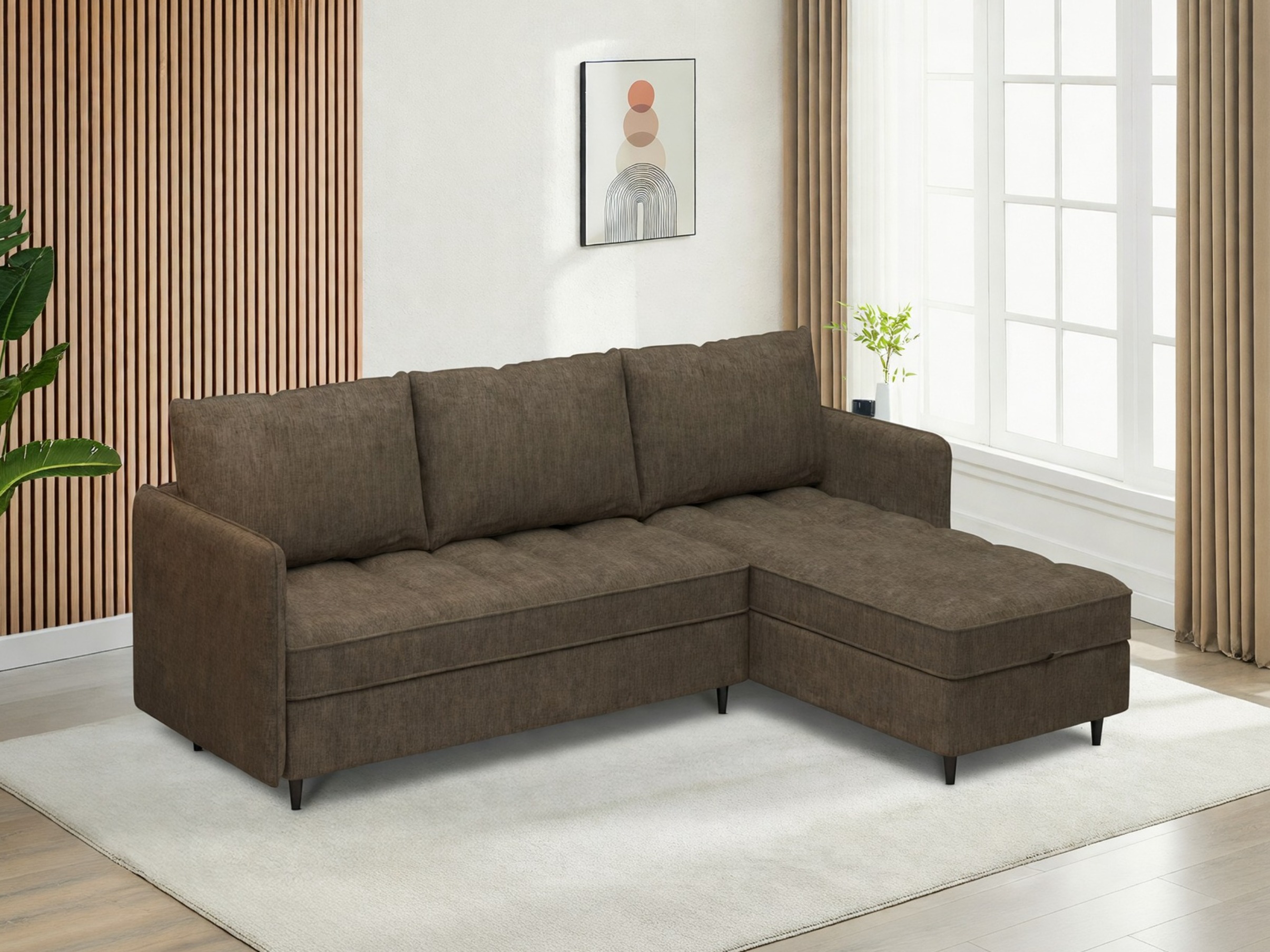 Stūra dīvāns Denton 1529 (Brūns)