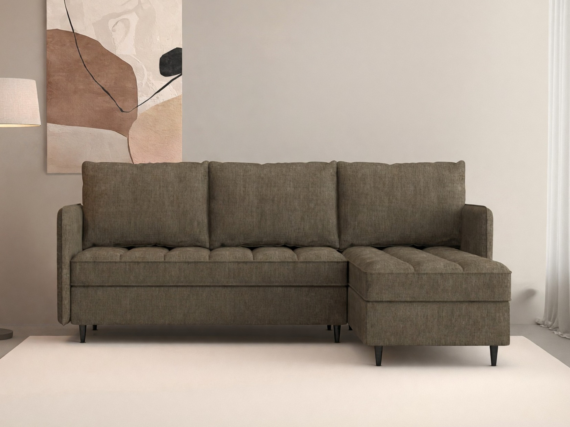 Stūra dīvāns Denton 1529 (Brūns)