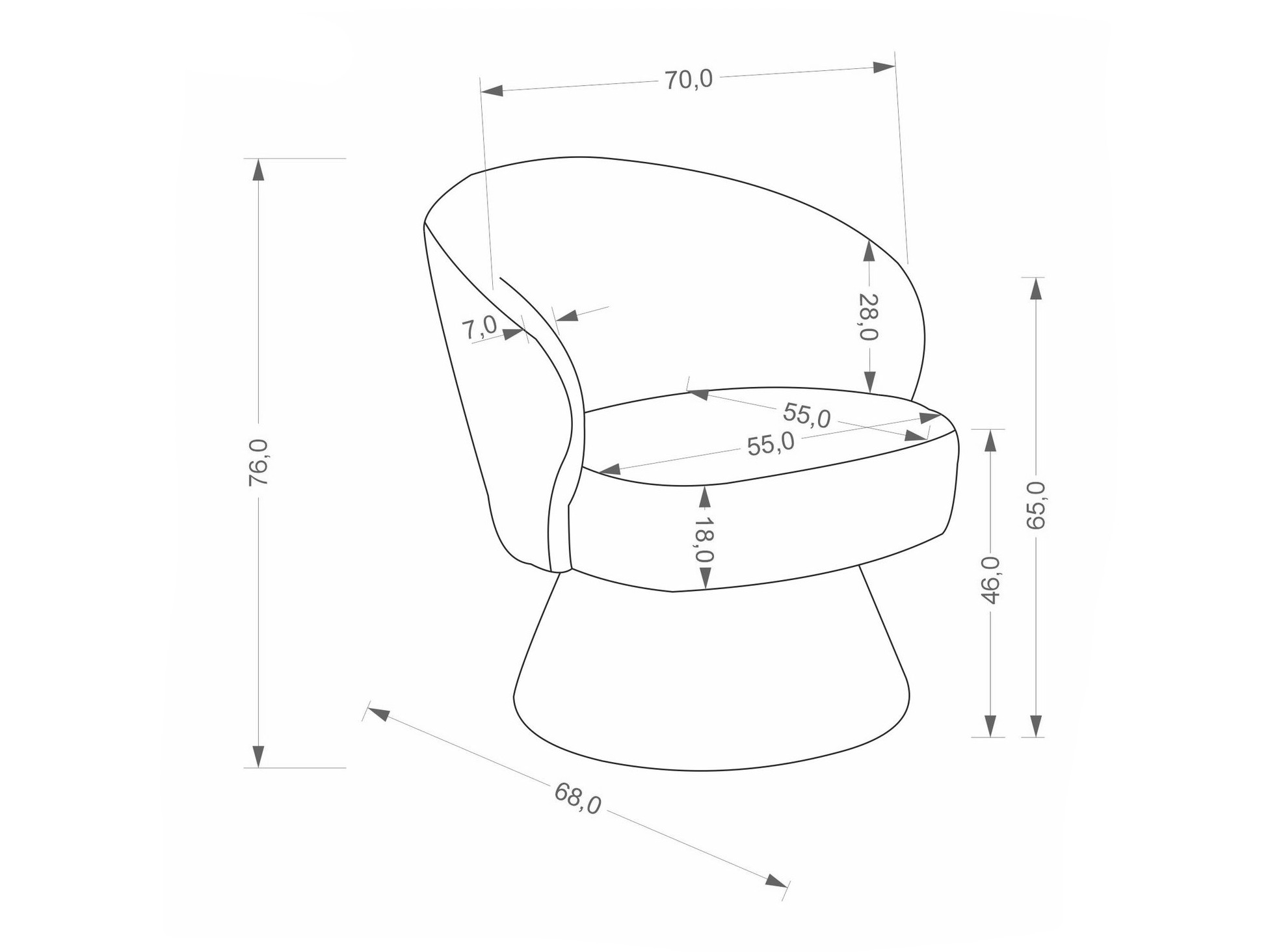 Krēsls Houston 2102 (Pelēks)