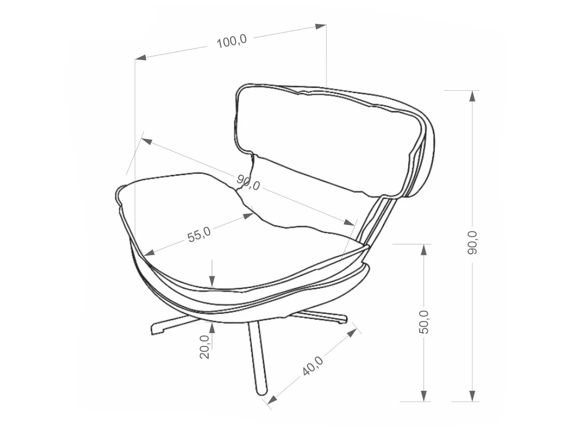 Atpūtas krēsls Houston 2107 (Brūns)