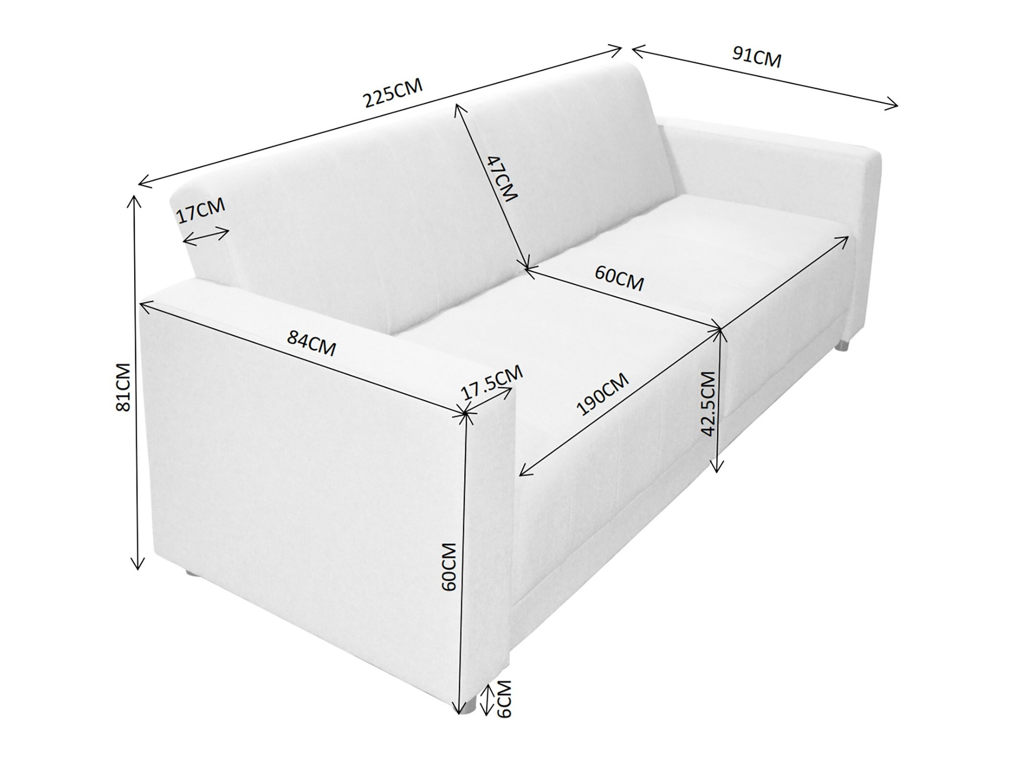 Dīvāns gulta Tulsa 679 (Krēms)