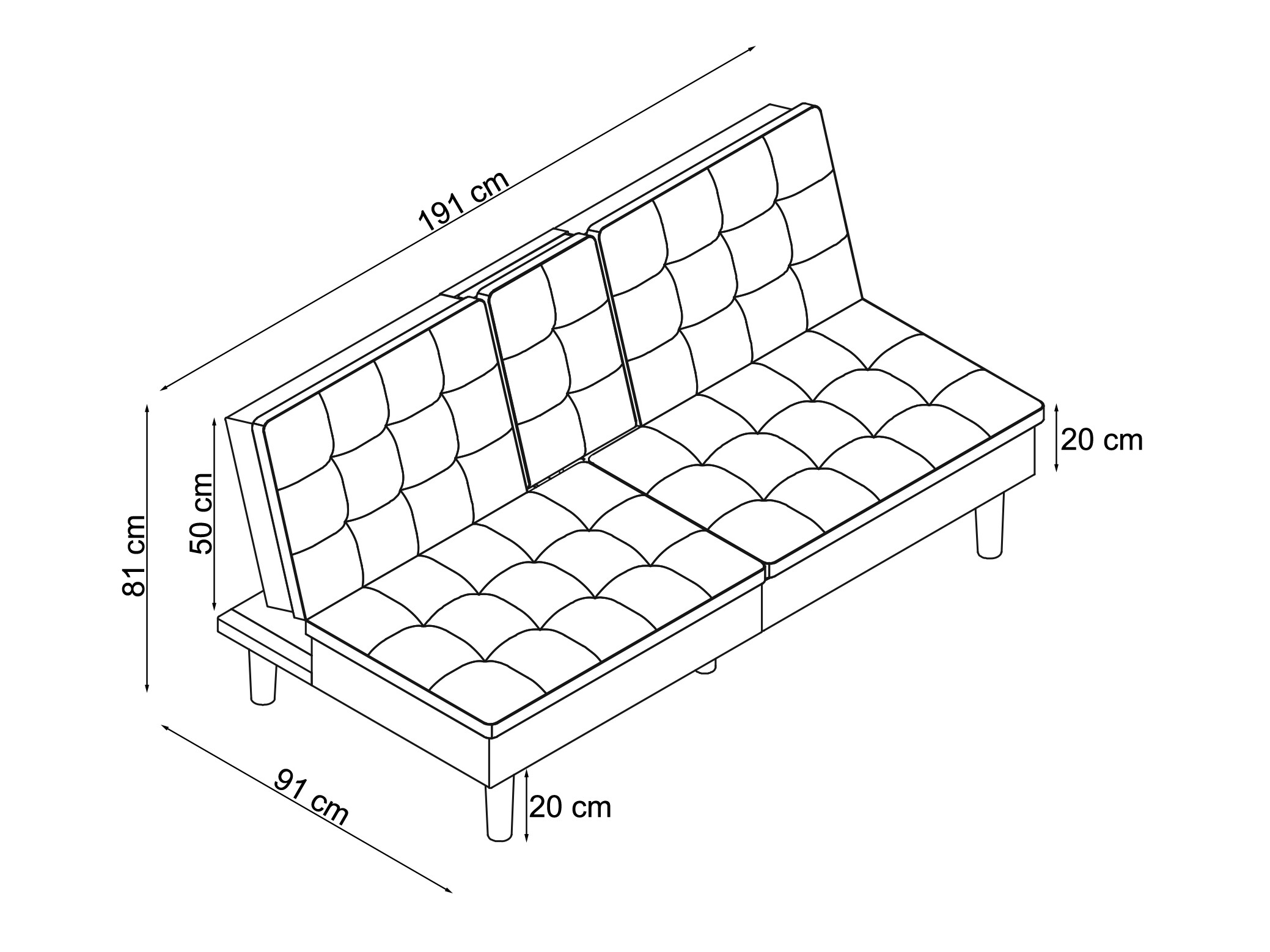 Dīvāns gulta Tulsa 683 (Pelēks)