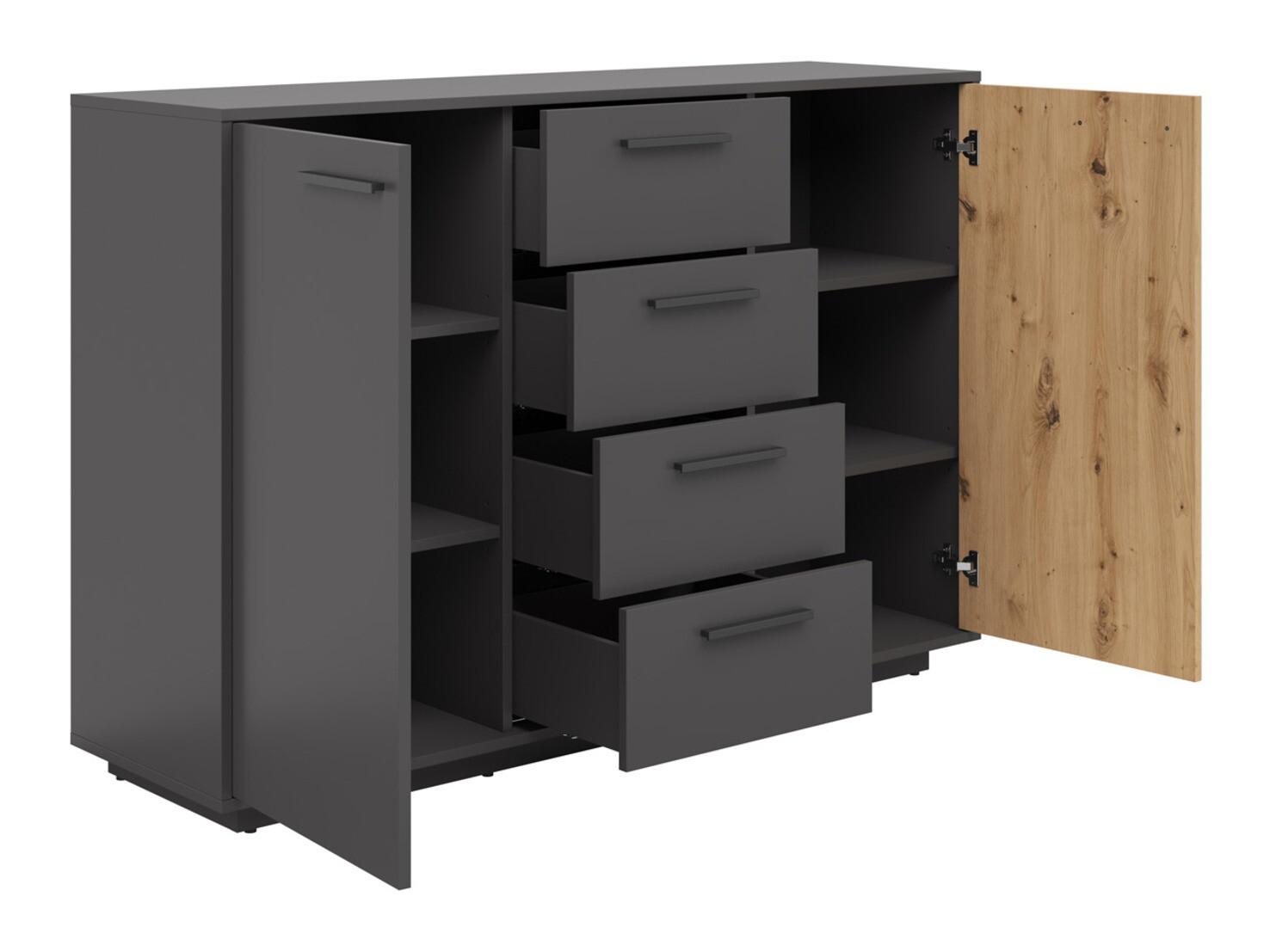 Kumode Melvelo 101 (Antracīts + Artisan ozols)