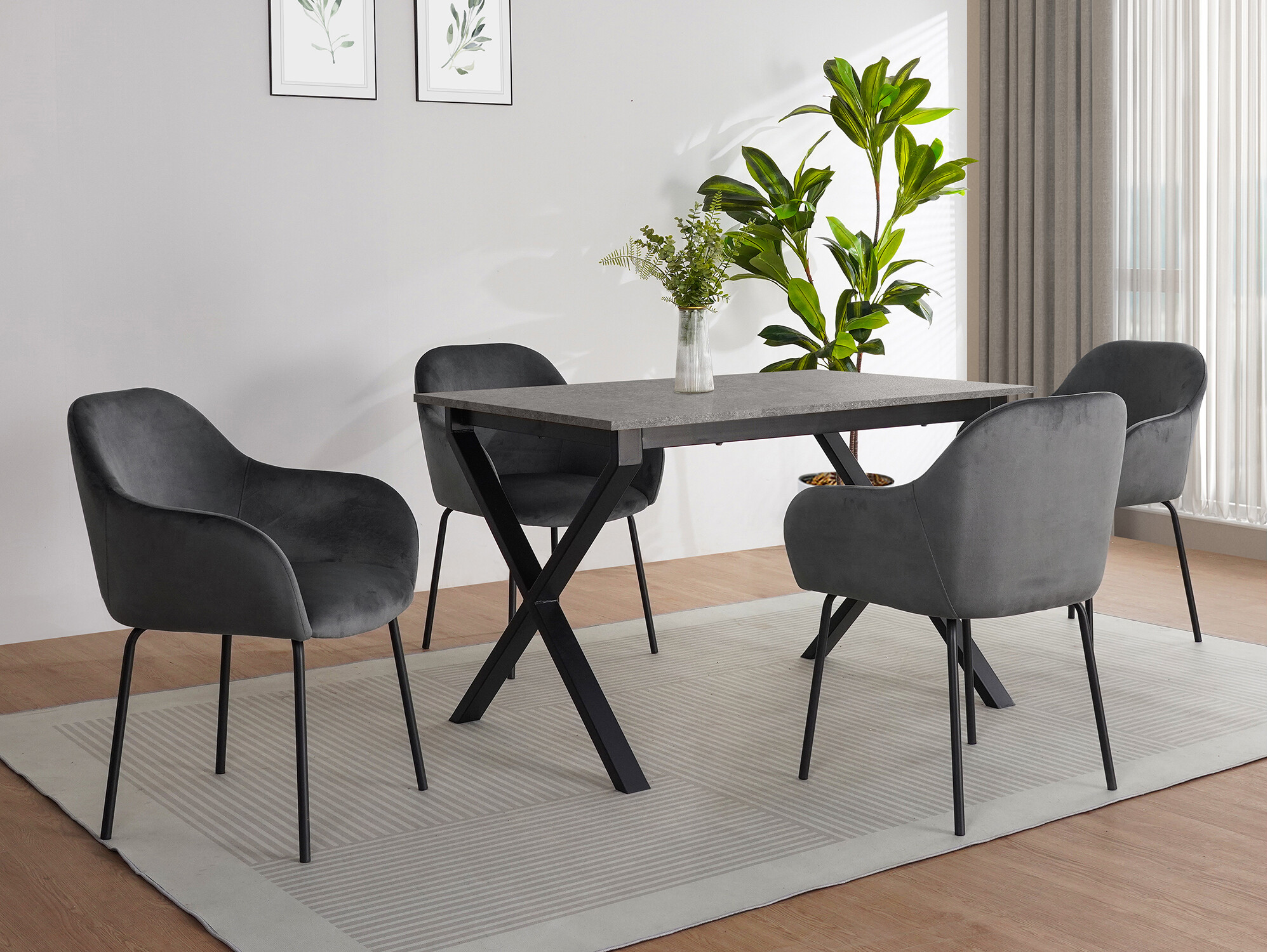 Galds Denton 1554 (Melns + Betons)