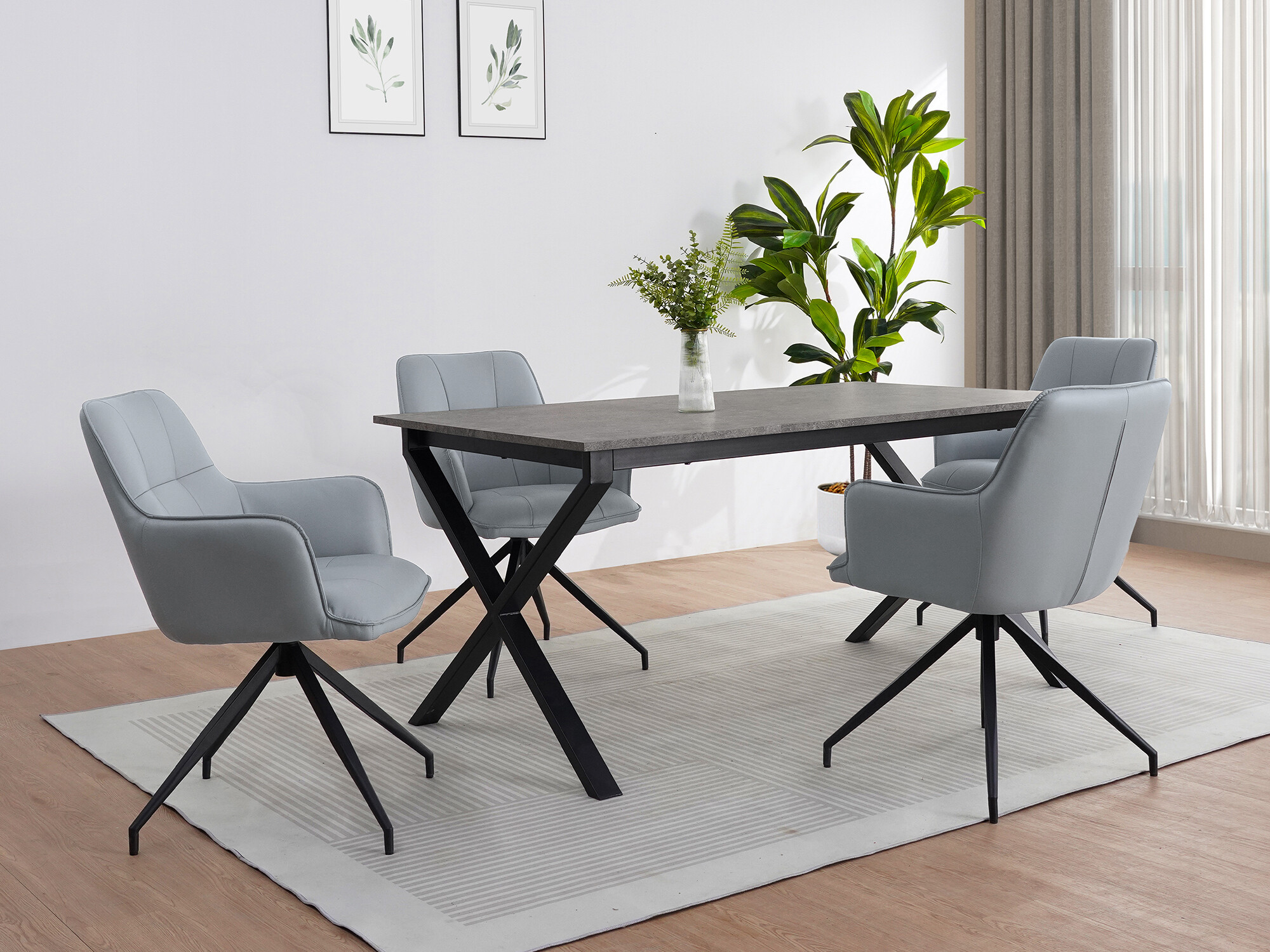 Galds Denton 1555 (Melns + Betons)