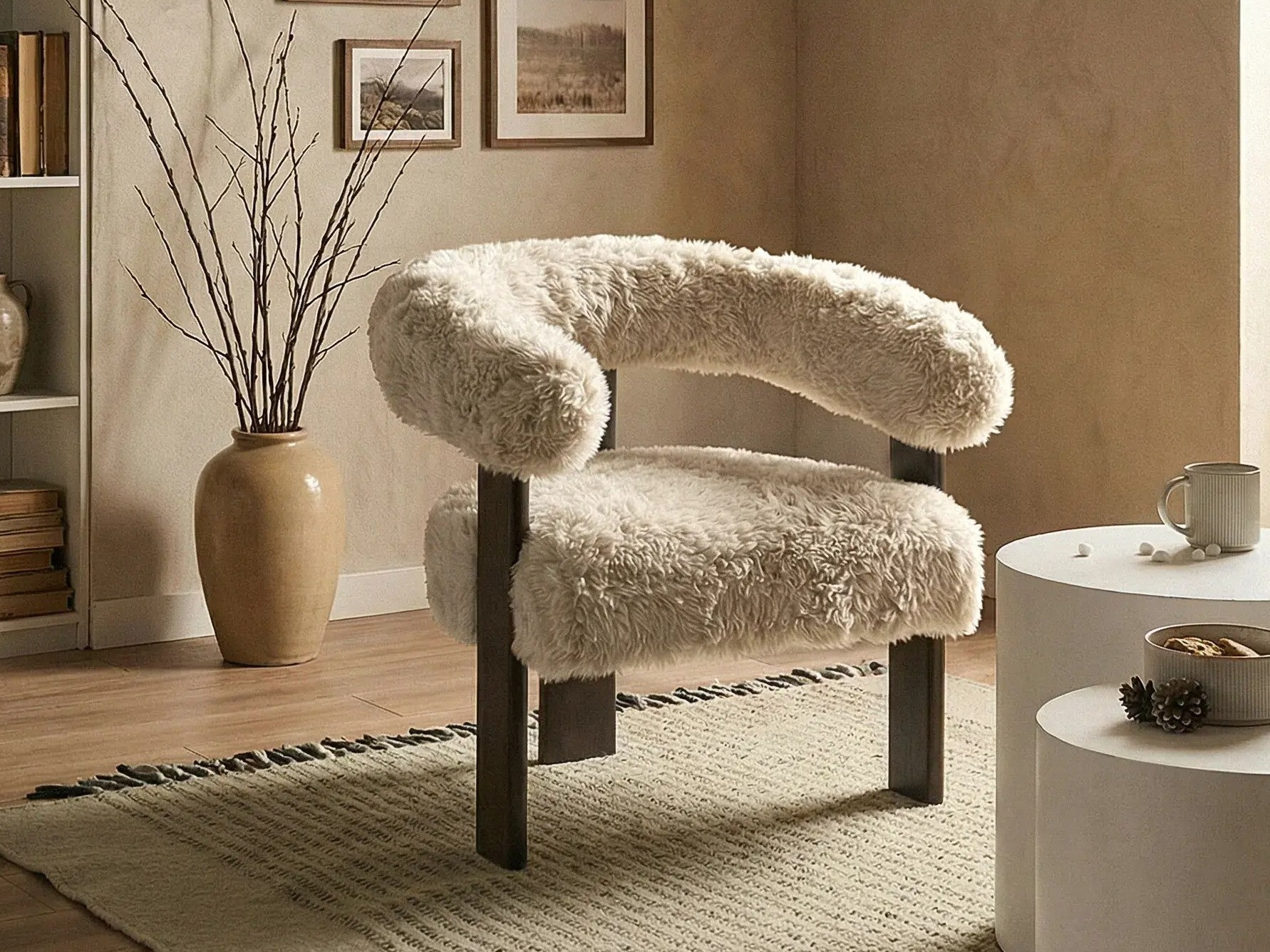 Krēsls Berwyn 3264 (Balts + Tumši brūns)