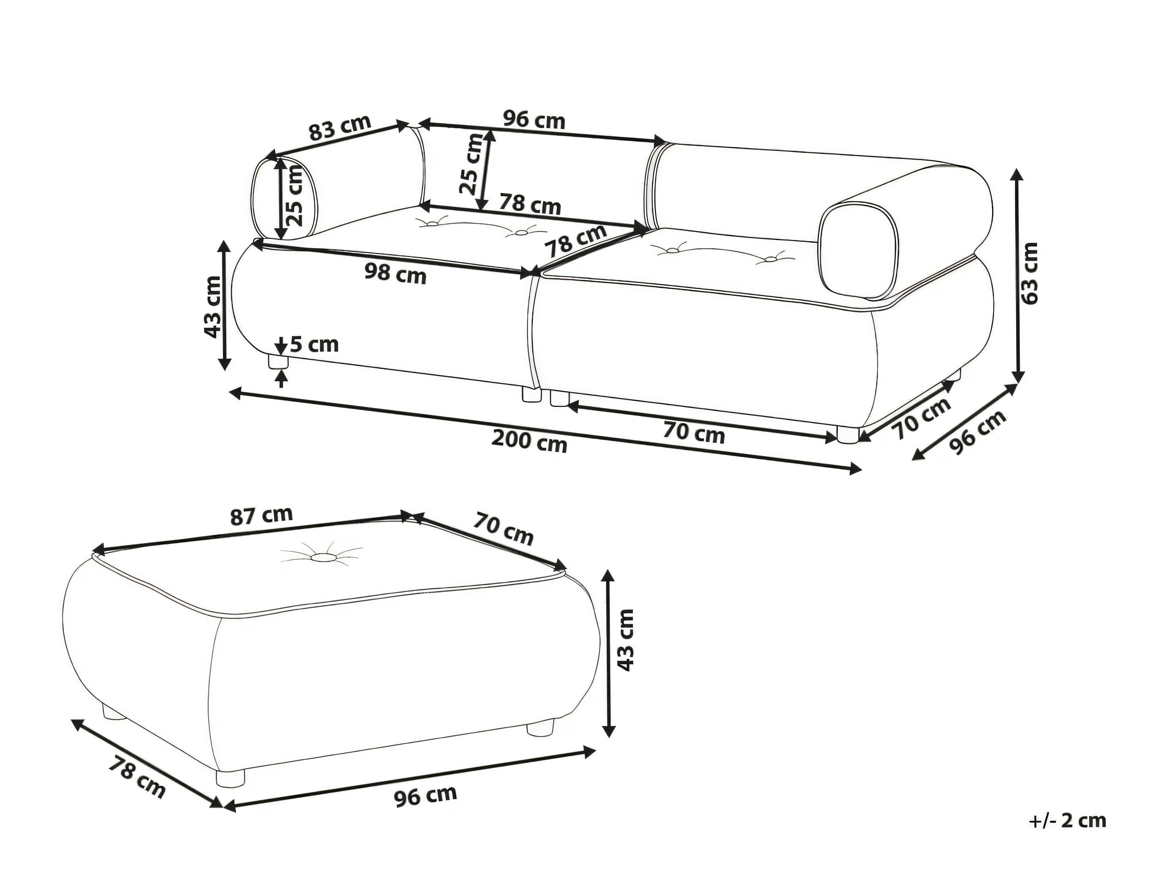 Mīksto mēbeļu komplekts Berwyn 3266 (Balts)