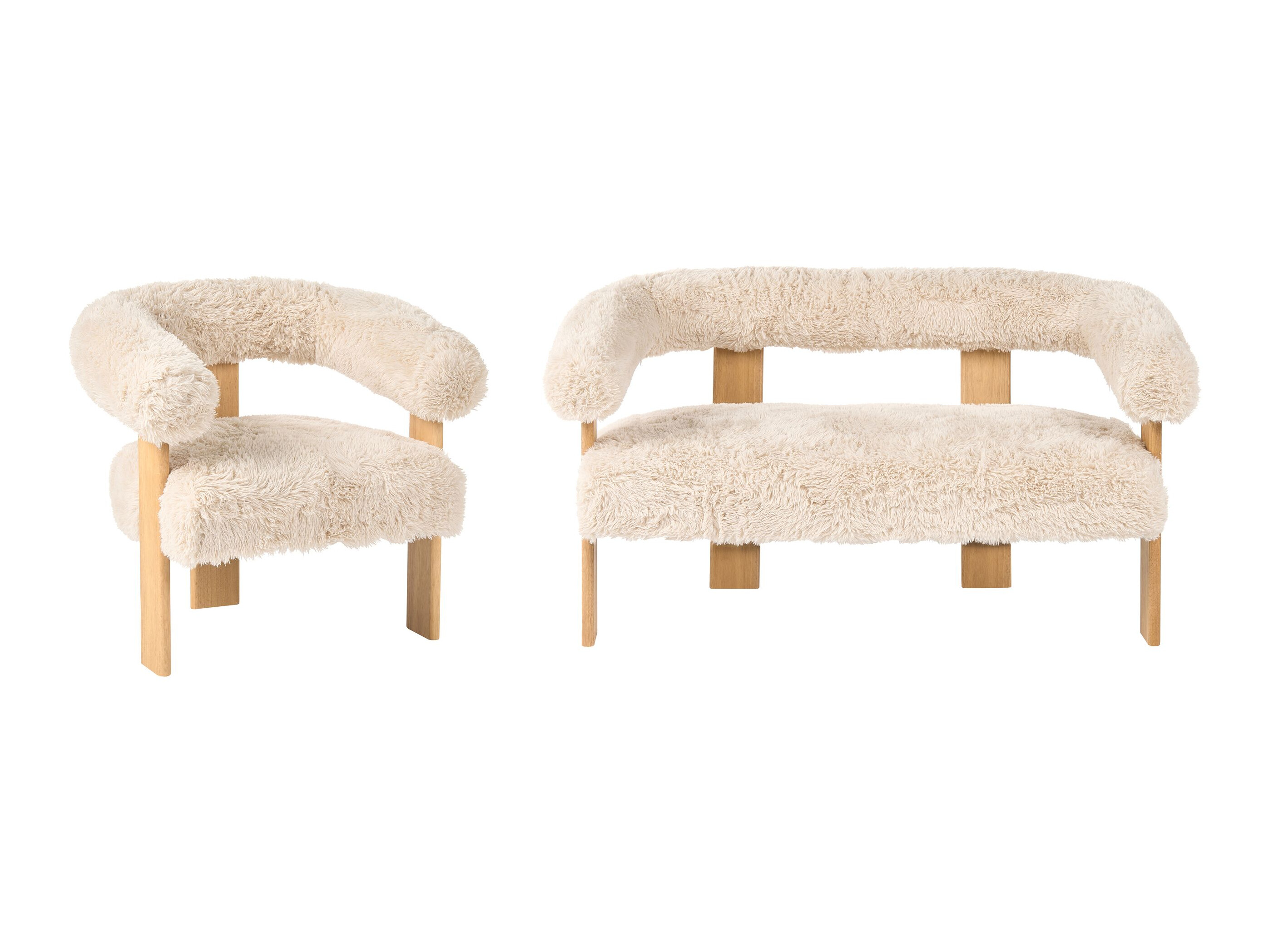 Mīksto mēbeļu komplekts Berwyn 3269 (Balts + Gaiši brūns)