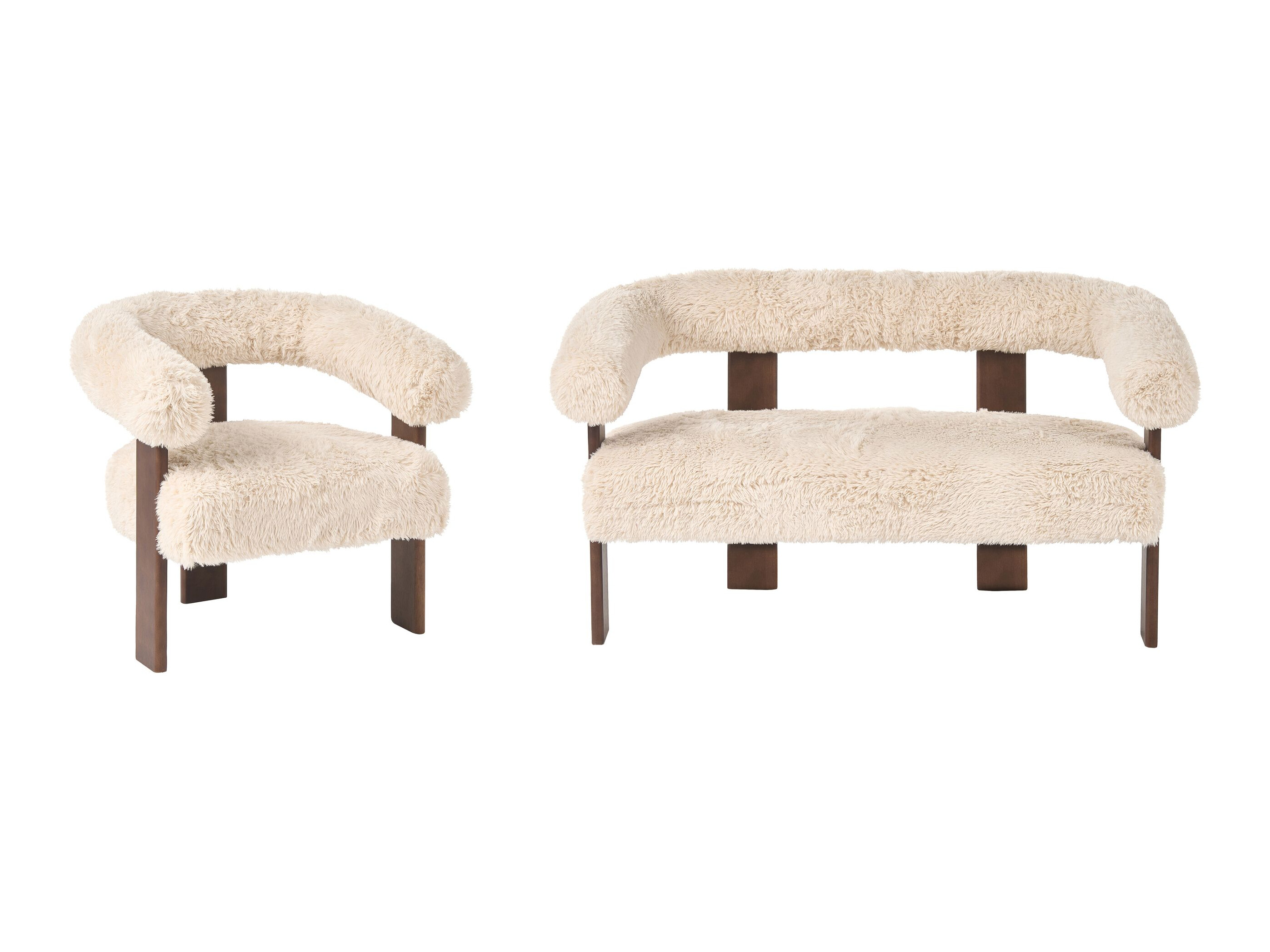 Mīksto mēbeļu komplekts Berwyn 3269 (Balts + Tumši brūns)