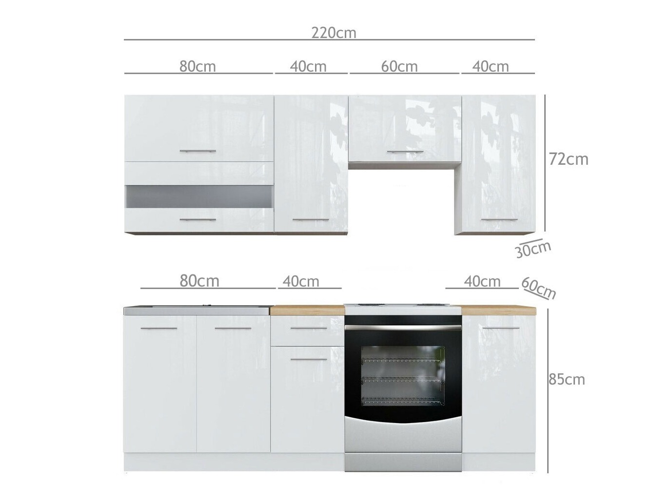 Moduļu virtuves komplekts Tiffa White 117