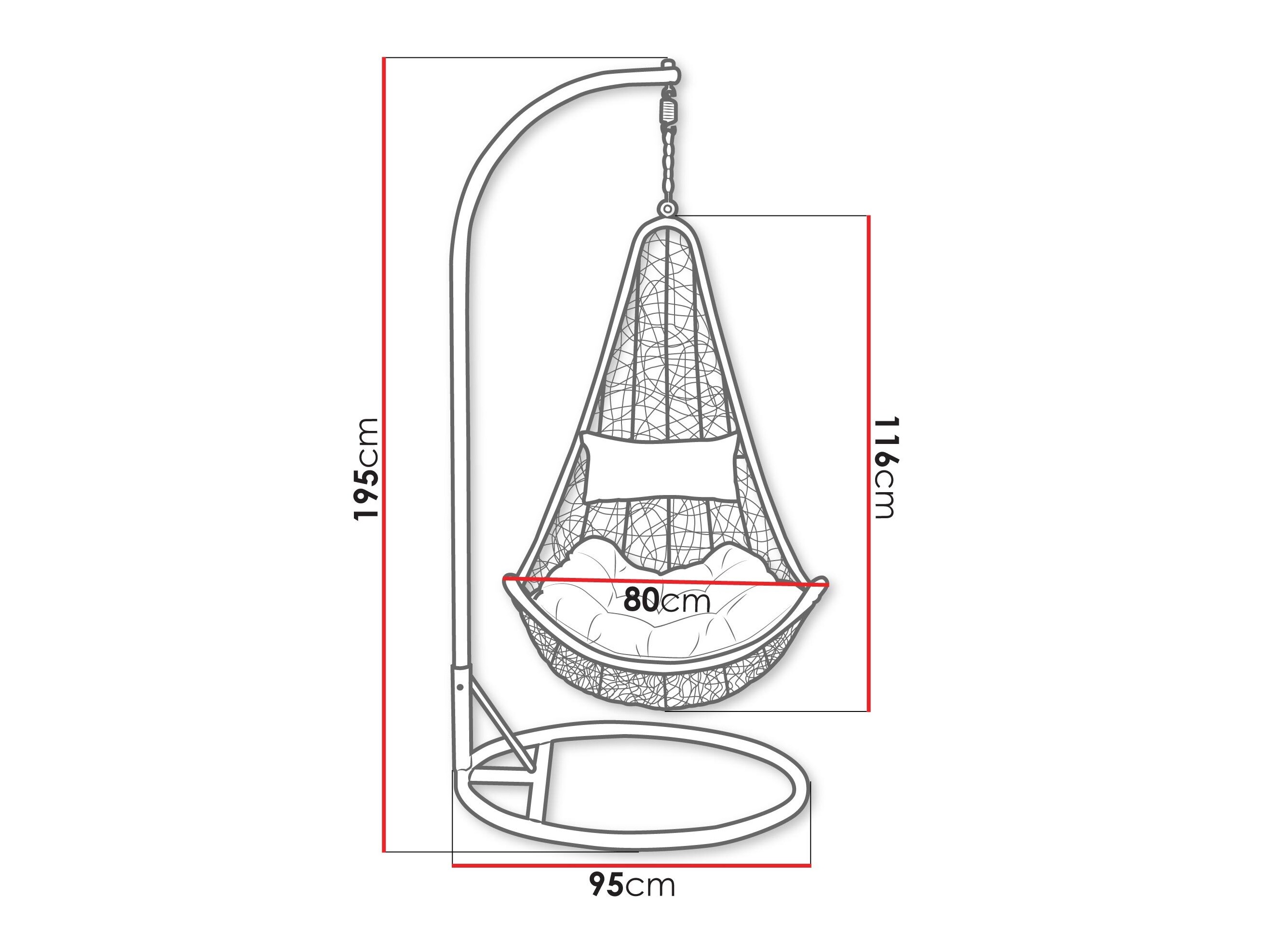 Piekaramais krēsls Comfivo Figae (Pelēks)