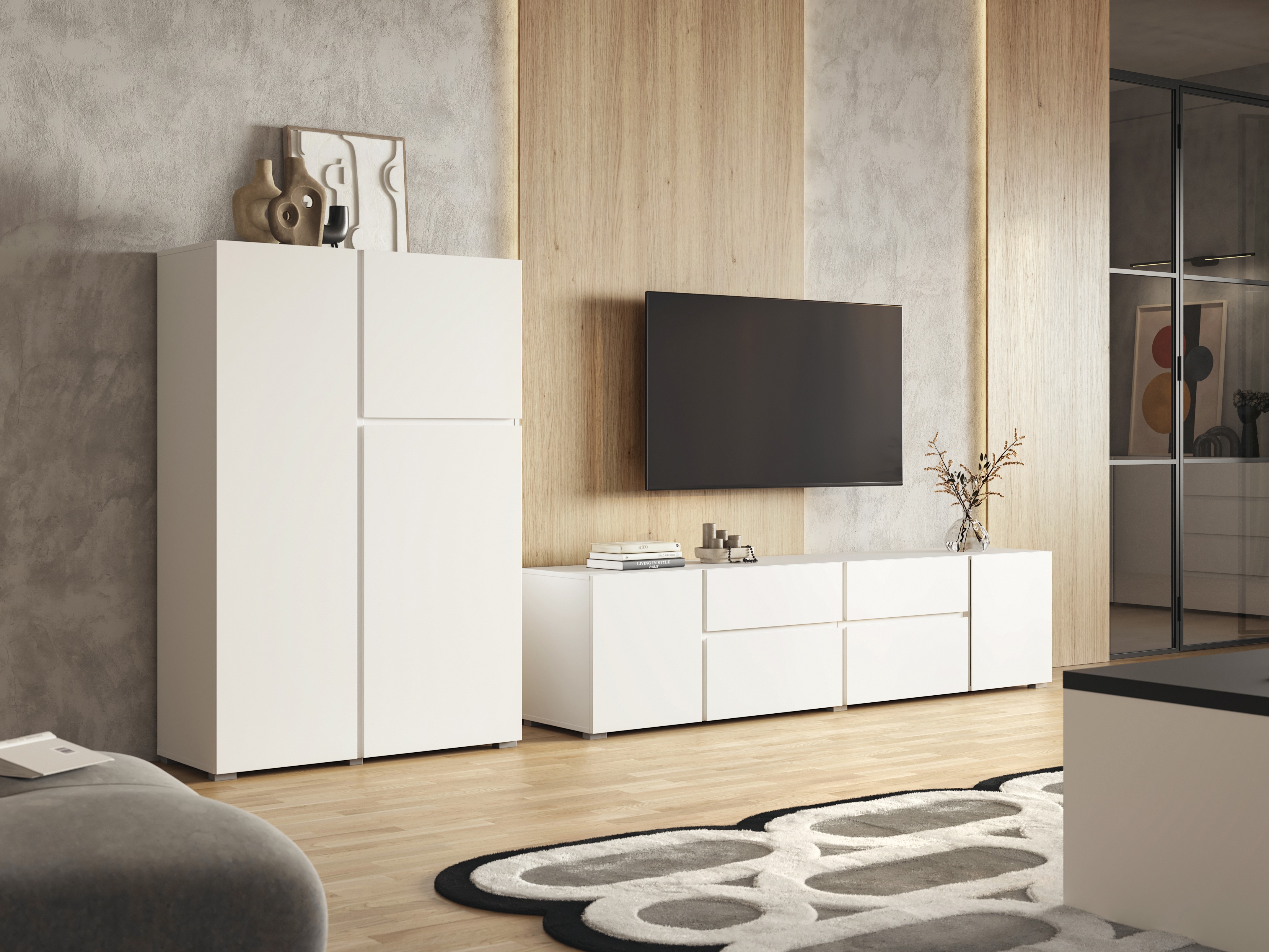 Viesistabas komplekts Elbleve 104 (Balts)