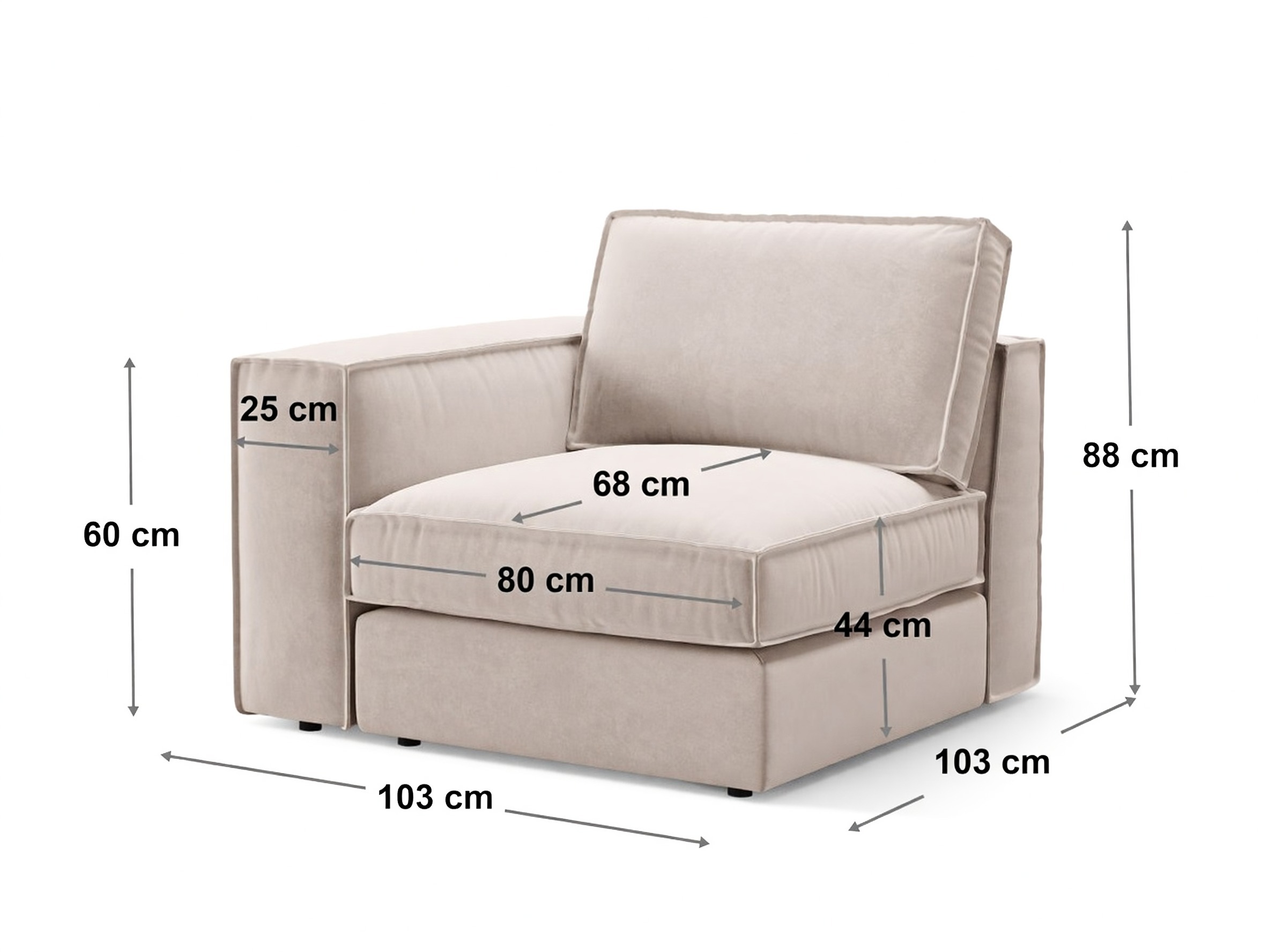 Moduļu krēsls Dalodei 102 (Babel Sand)