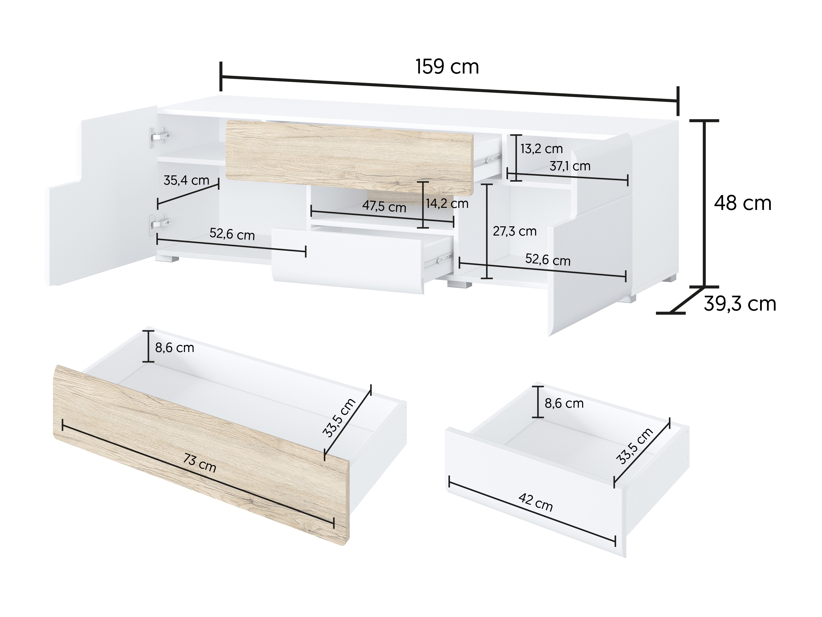 TV galds Torsone 101 (Antracīts + Gloss antracīts + Grandson ozols)