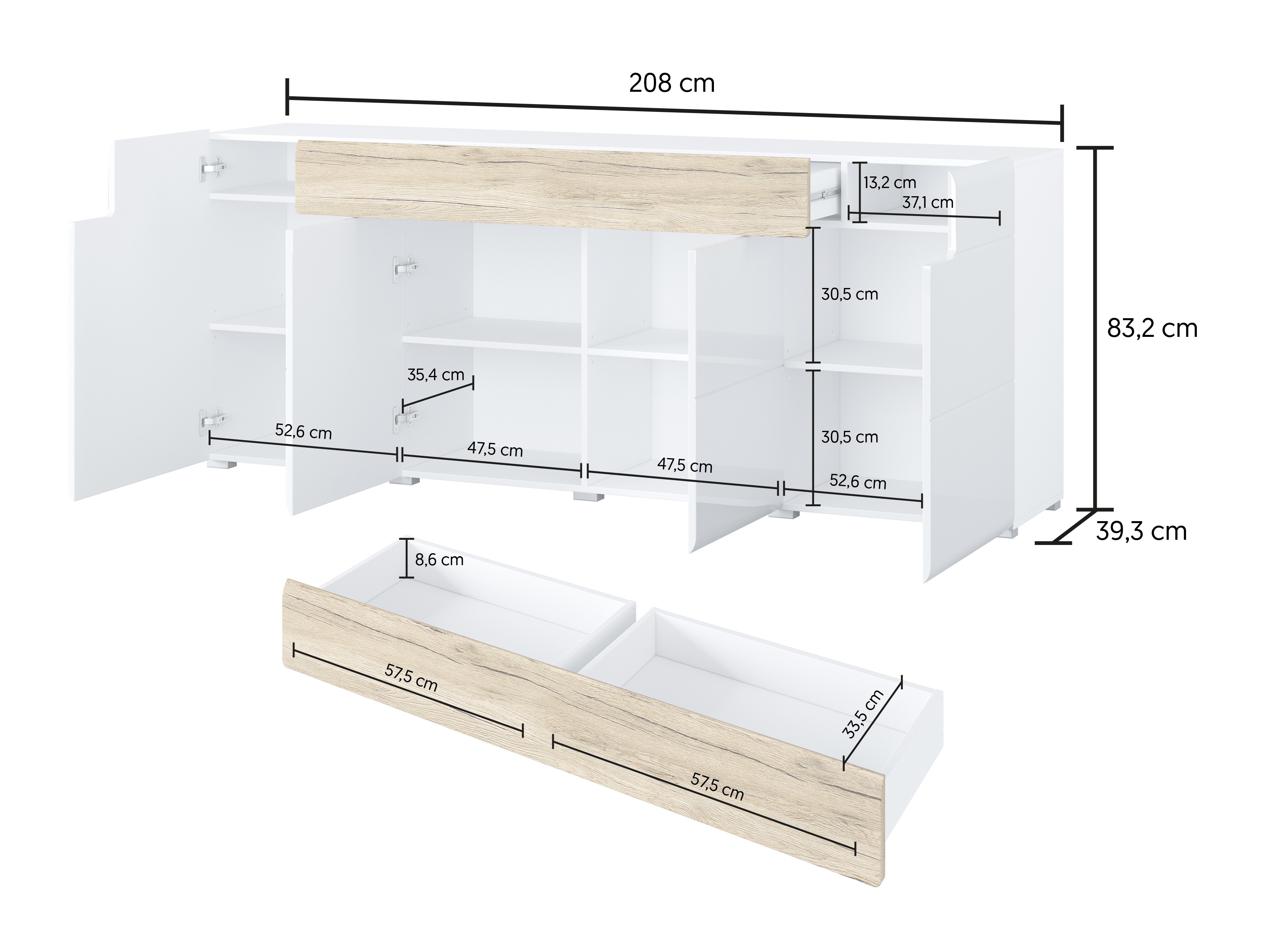 Kumode Torsone 102 (Balts + Glancēts balts)