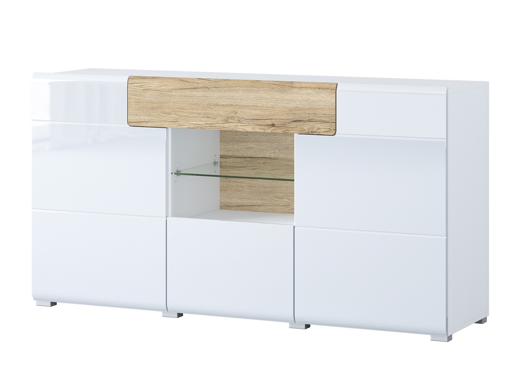Kumode Torsone 108 (Balts + Glancēts balts + Sanremo ozols)
