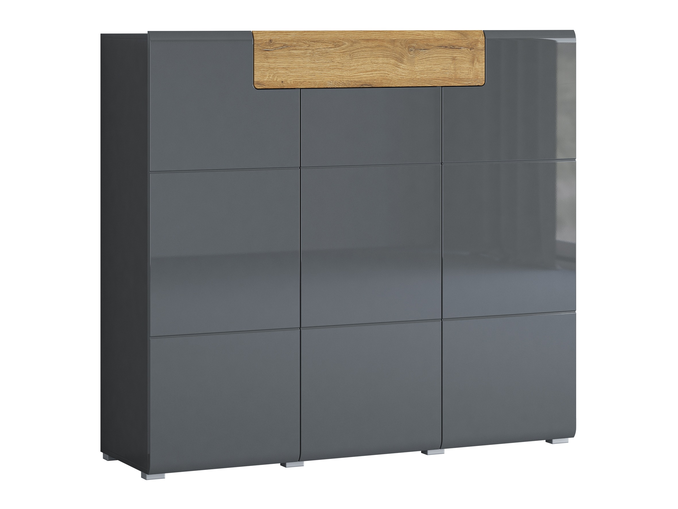 Kumode Torsone 112 (Antracīts + Gloss antracīts + Grandson ozols)
