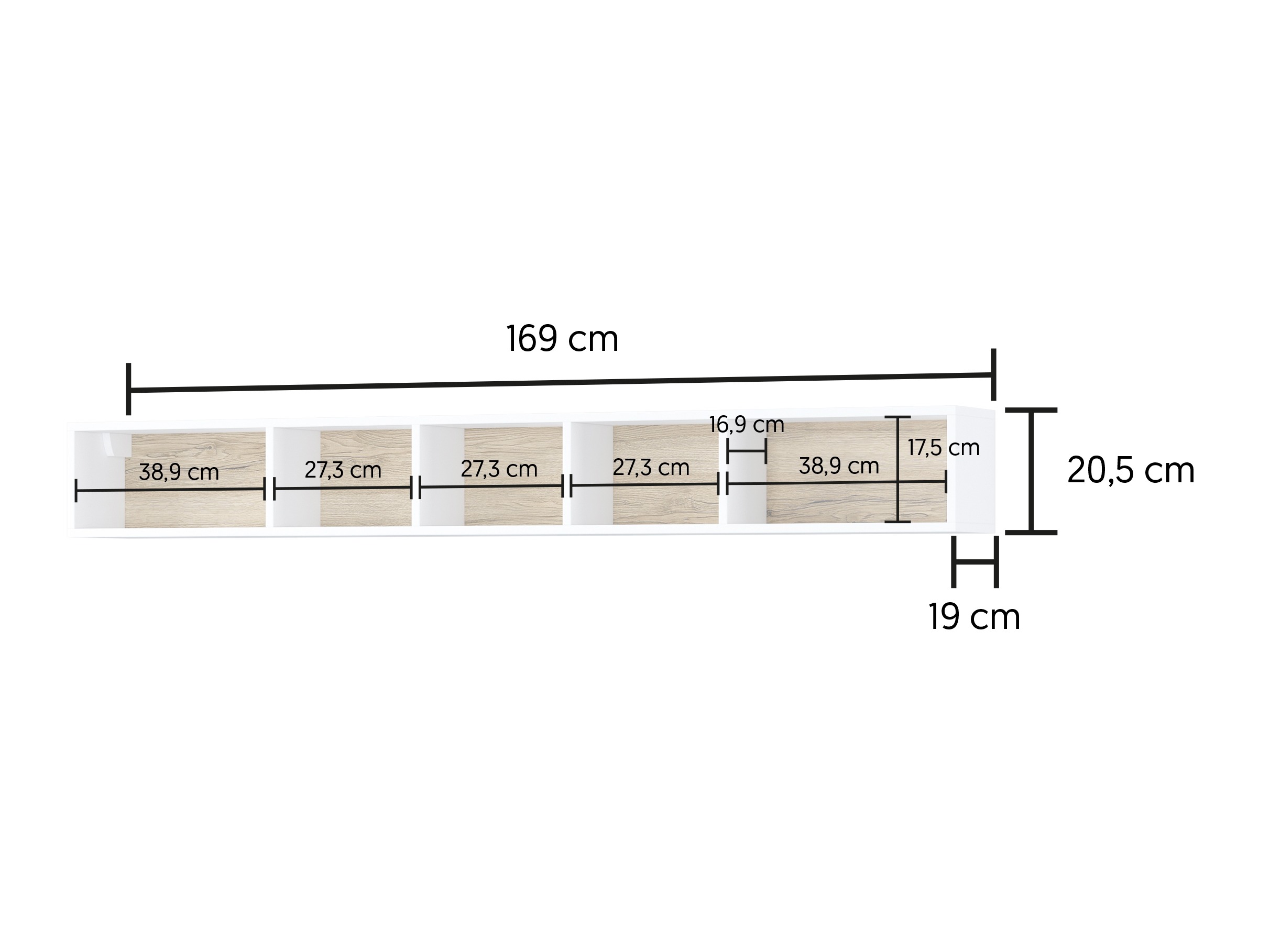 Piekarams plaukts Torsone 105 (Antracīts + Grandson ozols)
