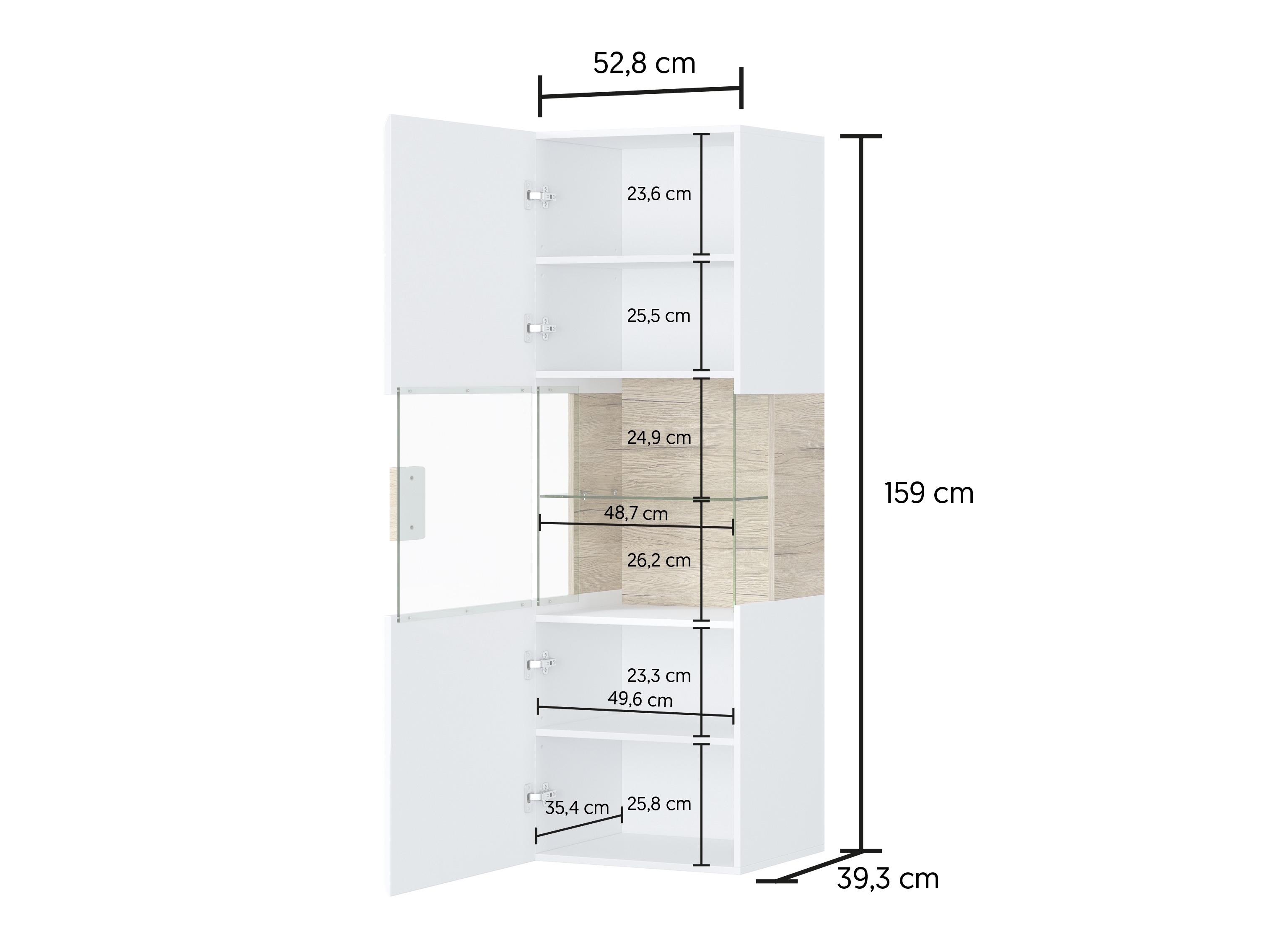 Piekarams plaukts Torsone 109 (Balts + Glancēts balts + Sanremo ozols)
