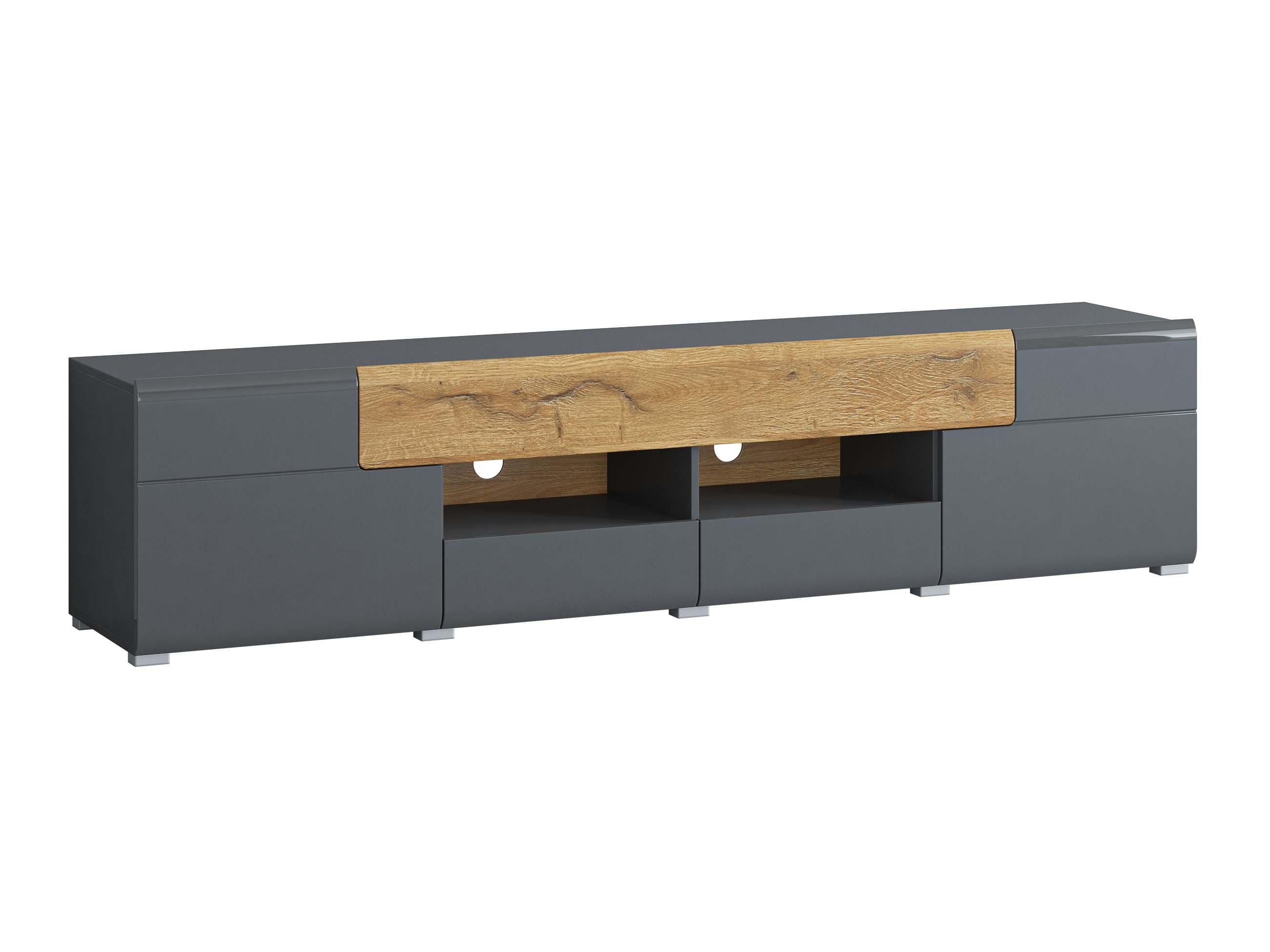 TV galds Torsone 113 (Antracīts + Gloss antracīts + Grandson ozols)