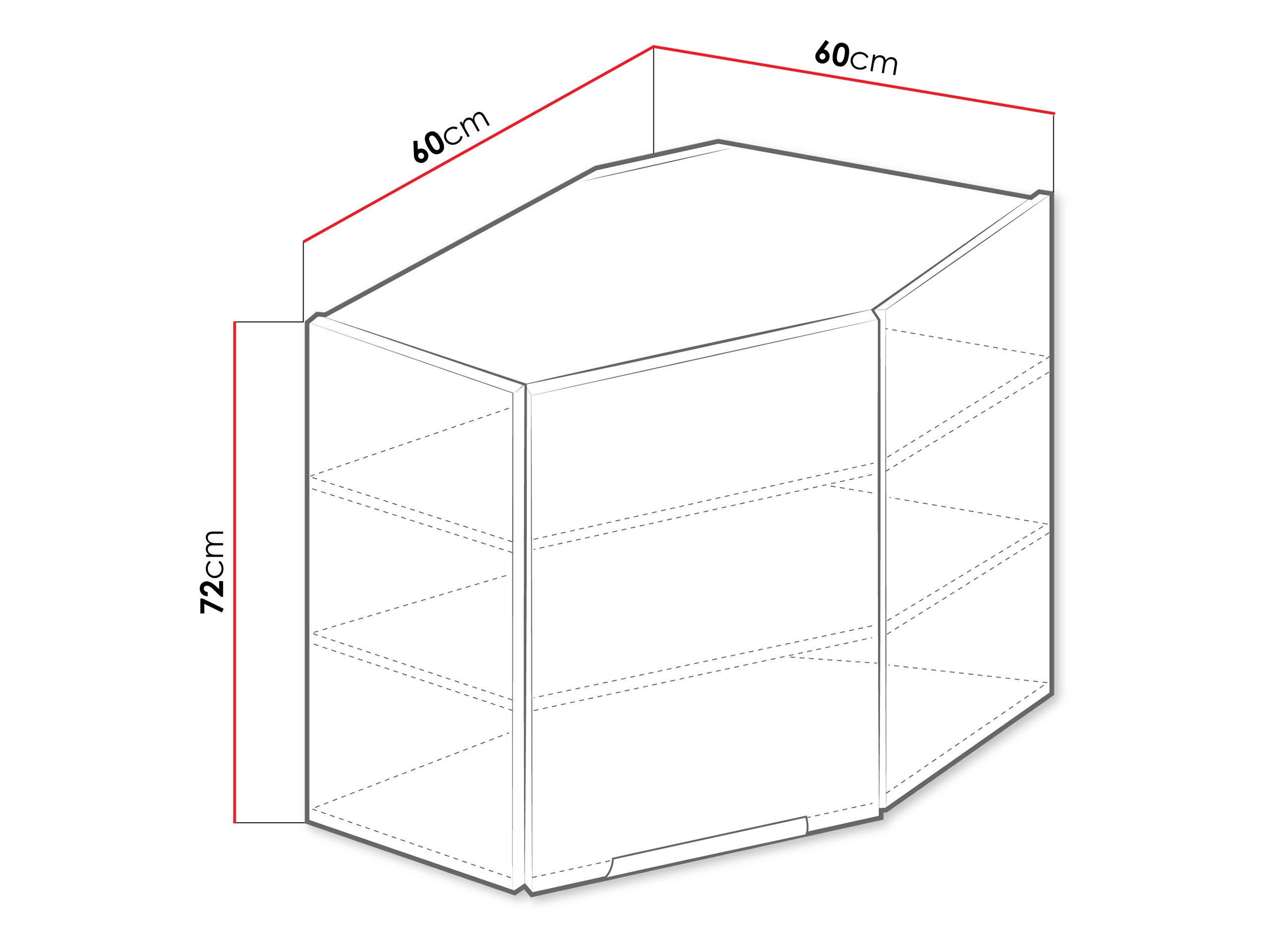 Moduļu piekarams stūra skapis Sole 142