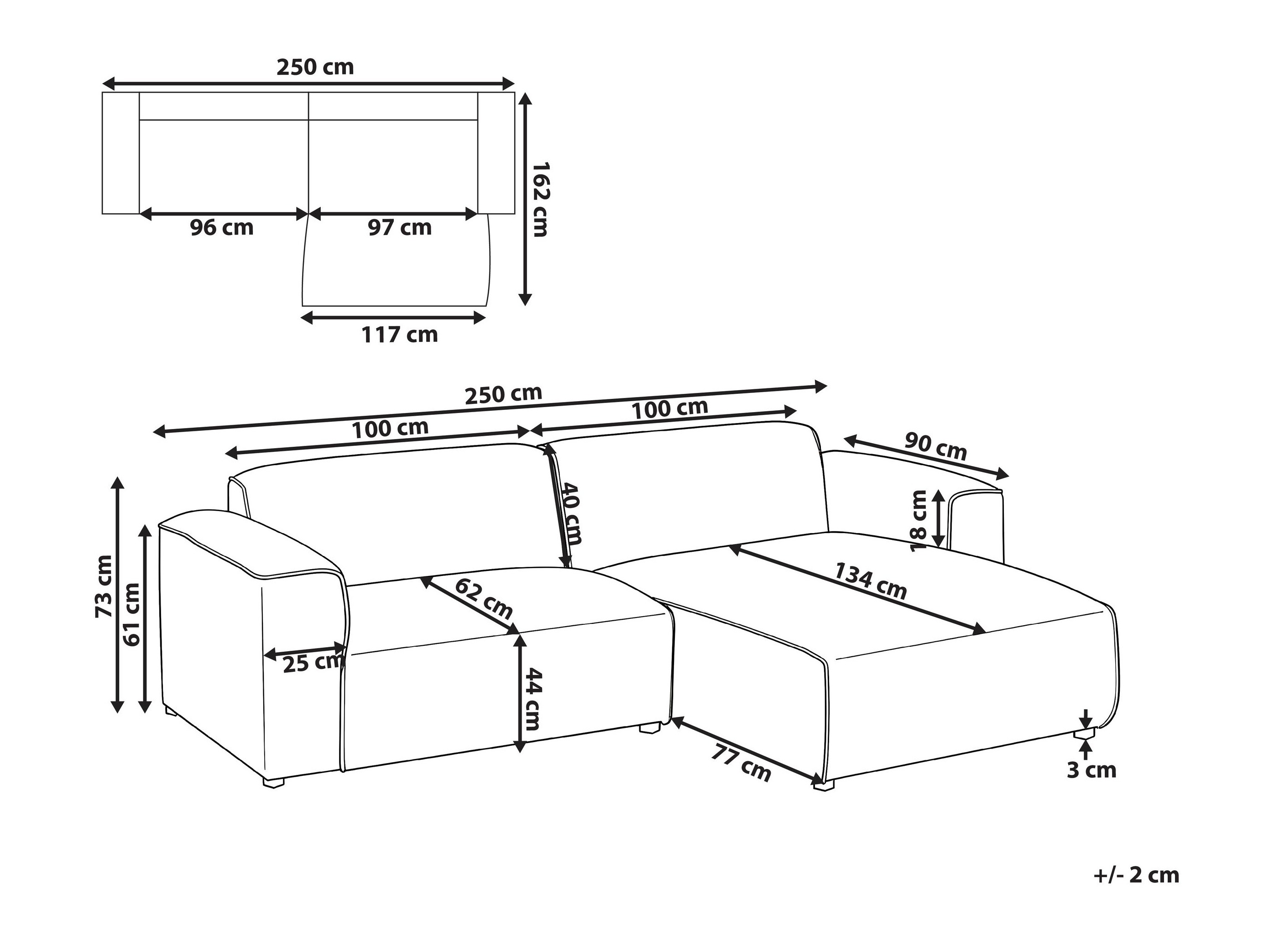 Stūra dīvāns Berwyn 3289