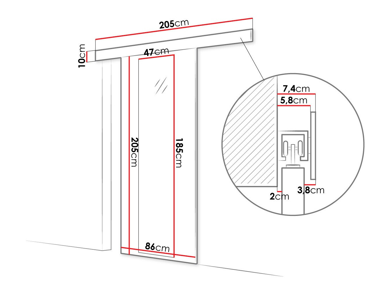 Bīdāmas durvis SV3239