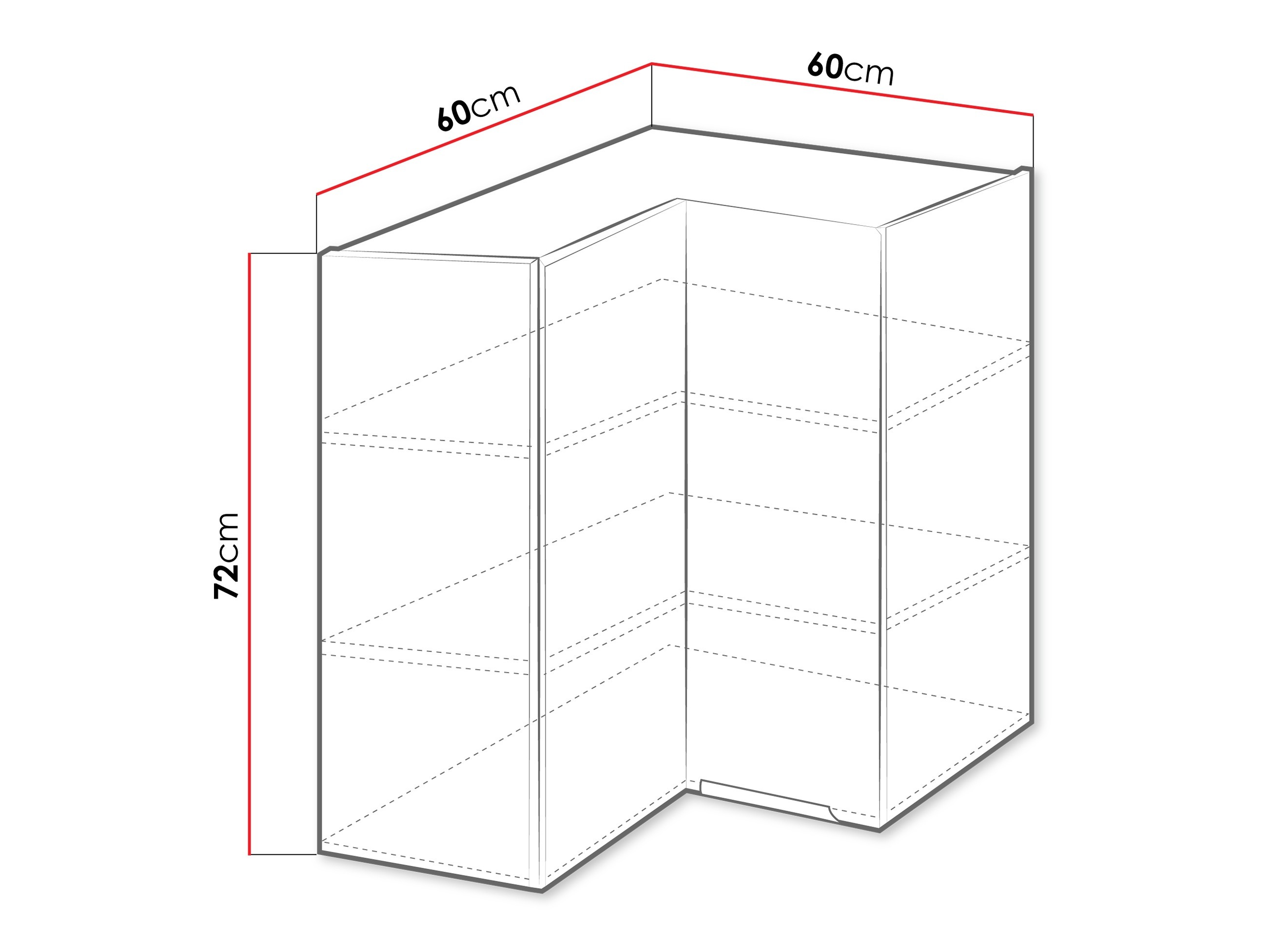 Moduļu piekarams stūra skapis Sole 143