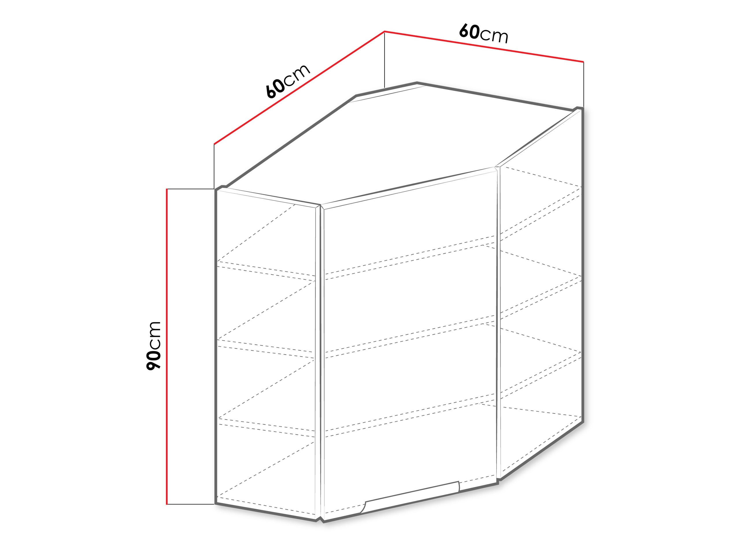 Moduļu piekarams stūra skapis Sole 144