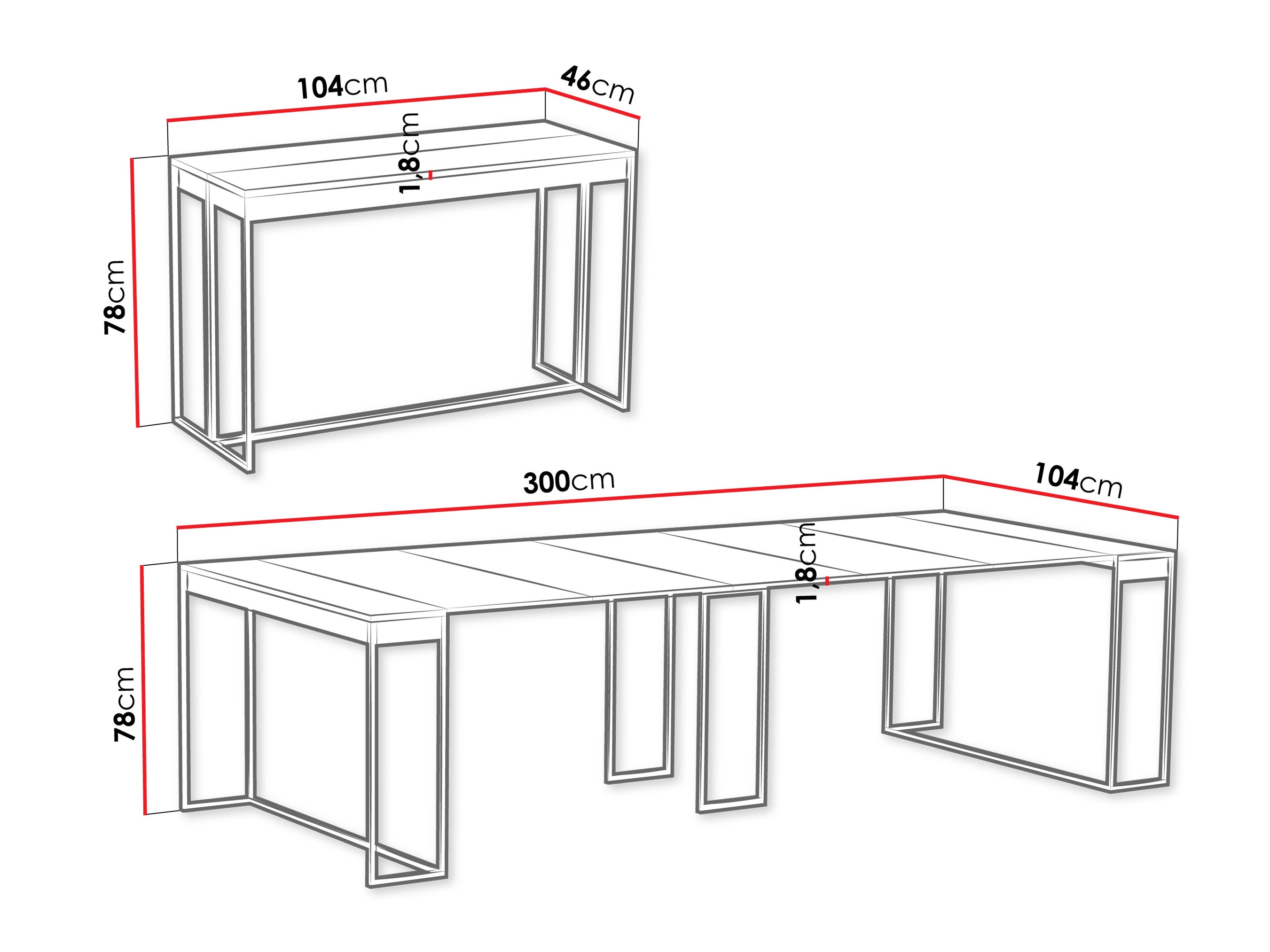 Salokāms galds Oswego 180 (Melns + Craft ozols)