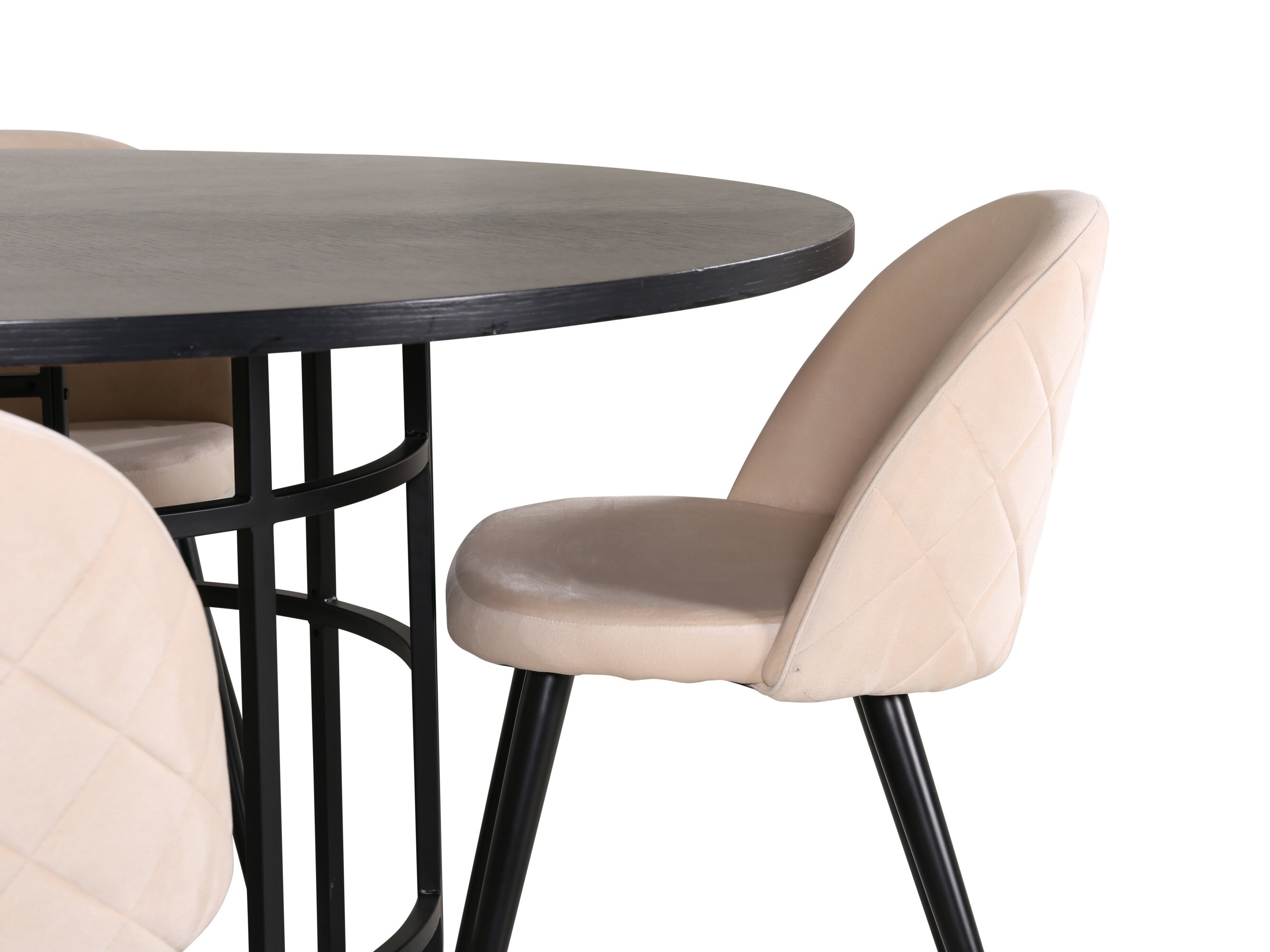 Ēdamistabas komplekts Dallas 2386 (Melns + Krēms)