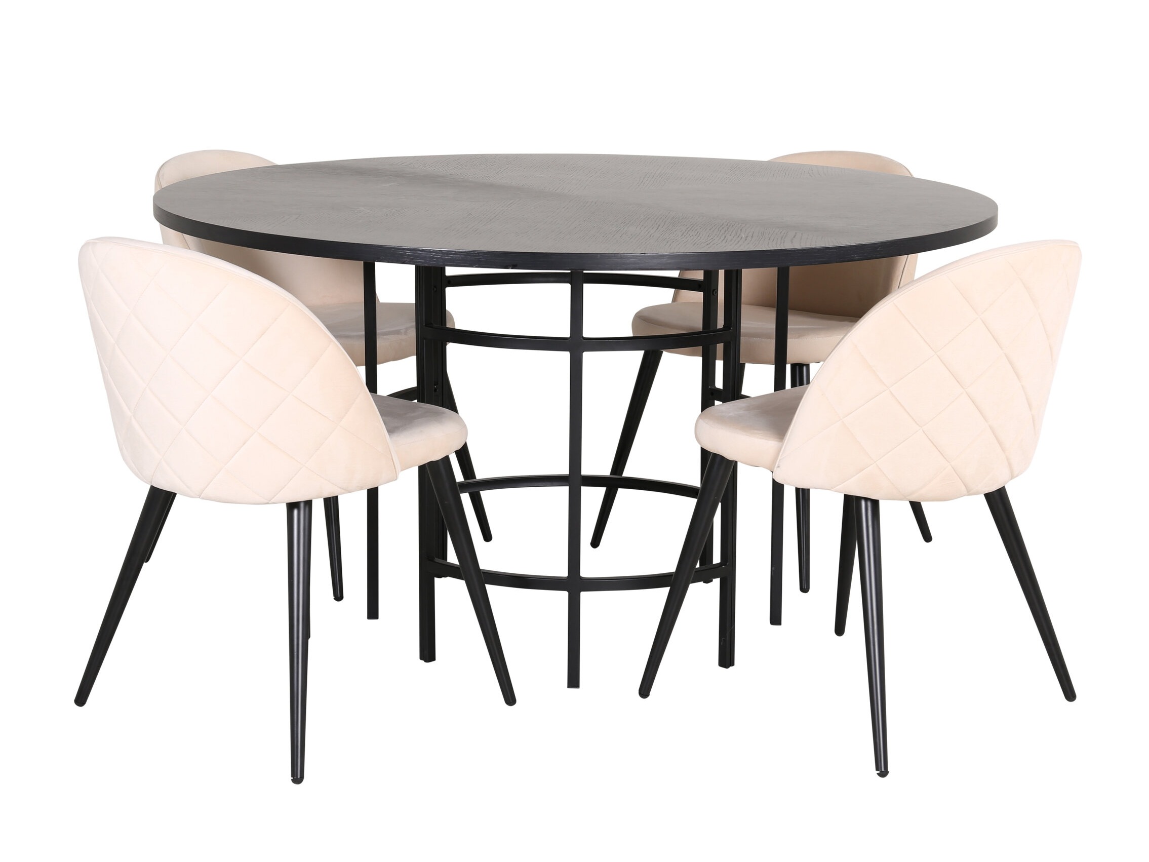 Ēdamistabas komplekts Dallas 2386 (Melns + Krēms)