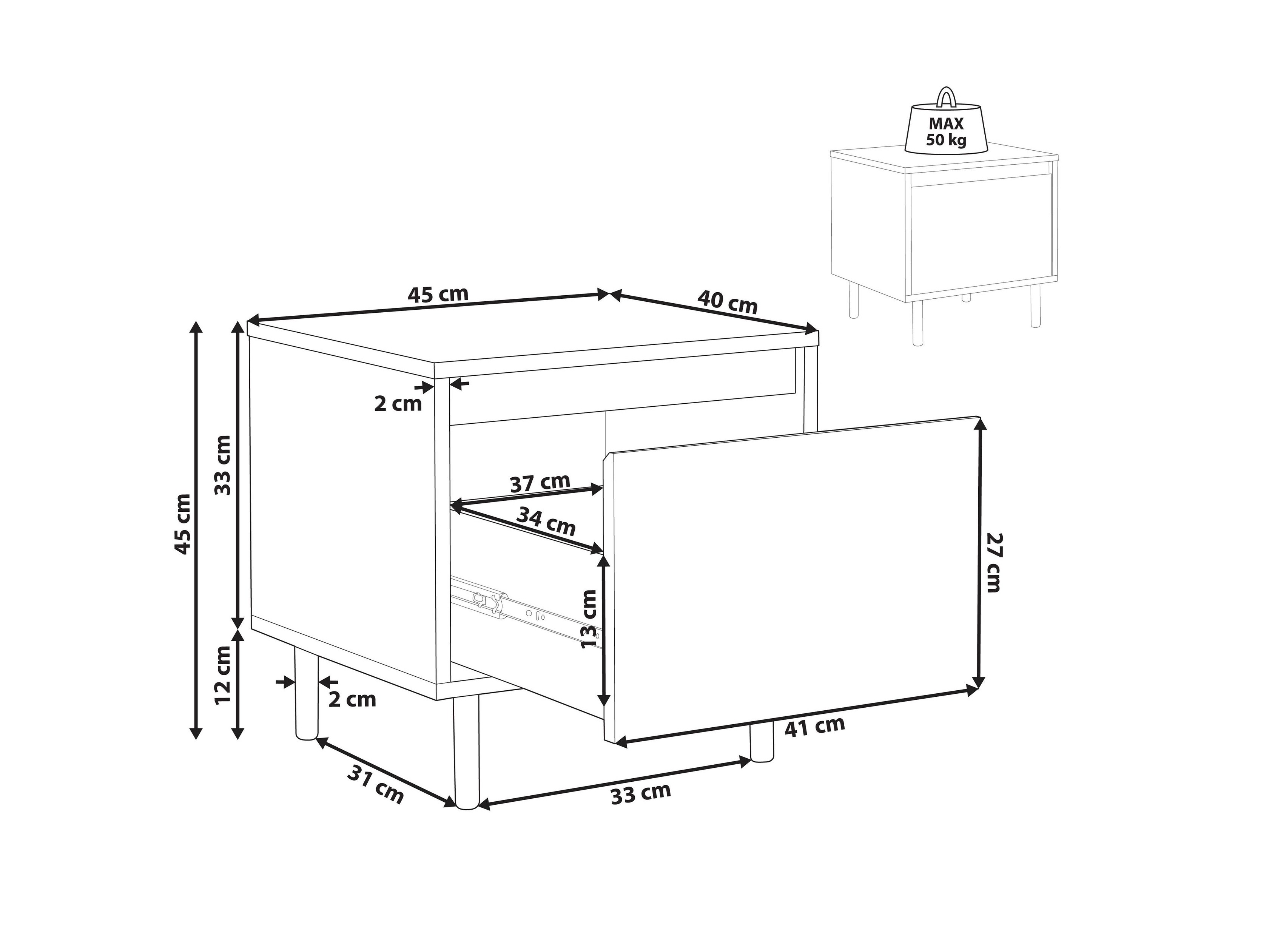 Naktsgaldiņš Berwyn 3309 (Tumšs koks)