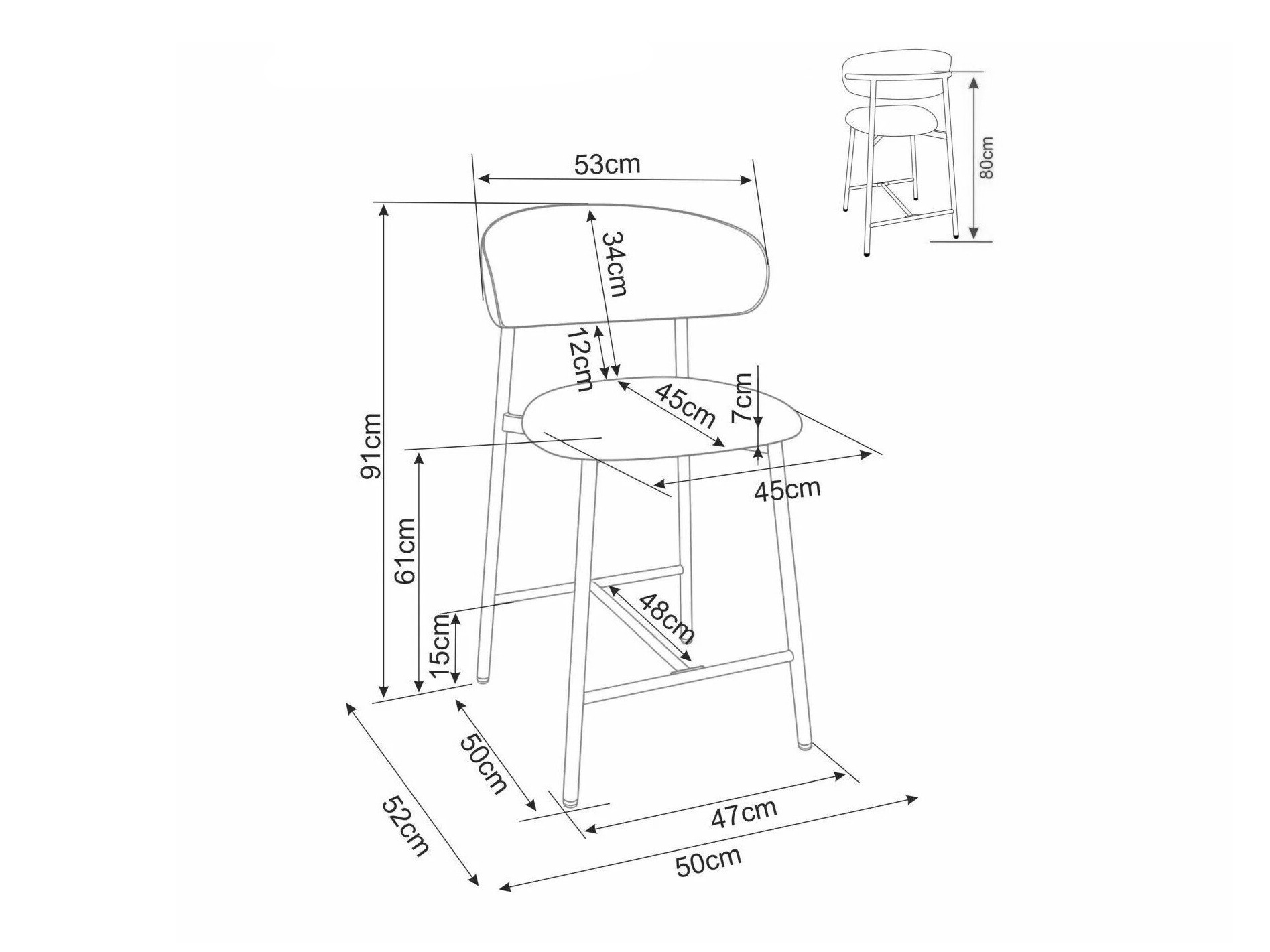 Zemais bāra krēsls Detroit 946 (Brego 34)