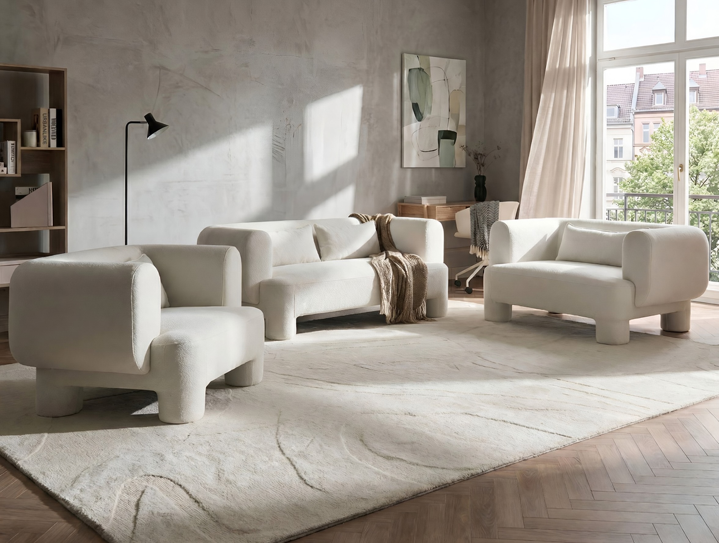 Mīksto mēbeļu komplekts Cavsali 104 (Balts)