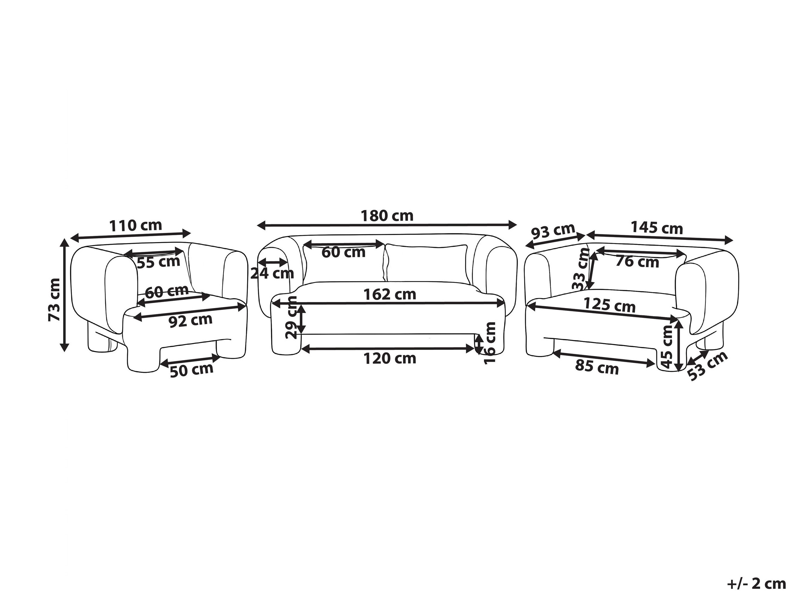 Mīksto mēbeļu komplekts Cavsali 104 (Balts)
